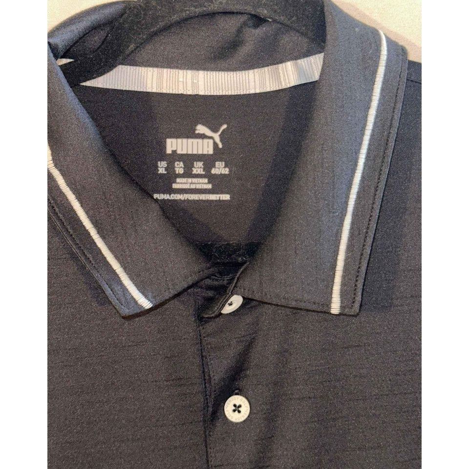 Puma Puma Mens Black Polo Shirt With White Accents Logo Size XL Size US XL / EU 56 / 4 - 5 Thumbnail