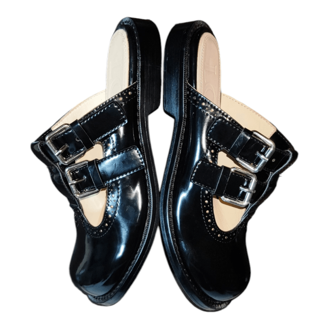 Loewe Loewe Black Leather Patent Campo Mary Jane Mules Size US 6 / IT 36 - 2 Thumbnail