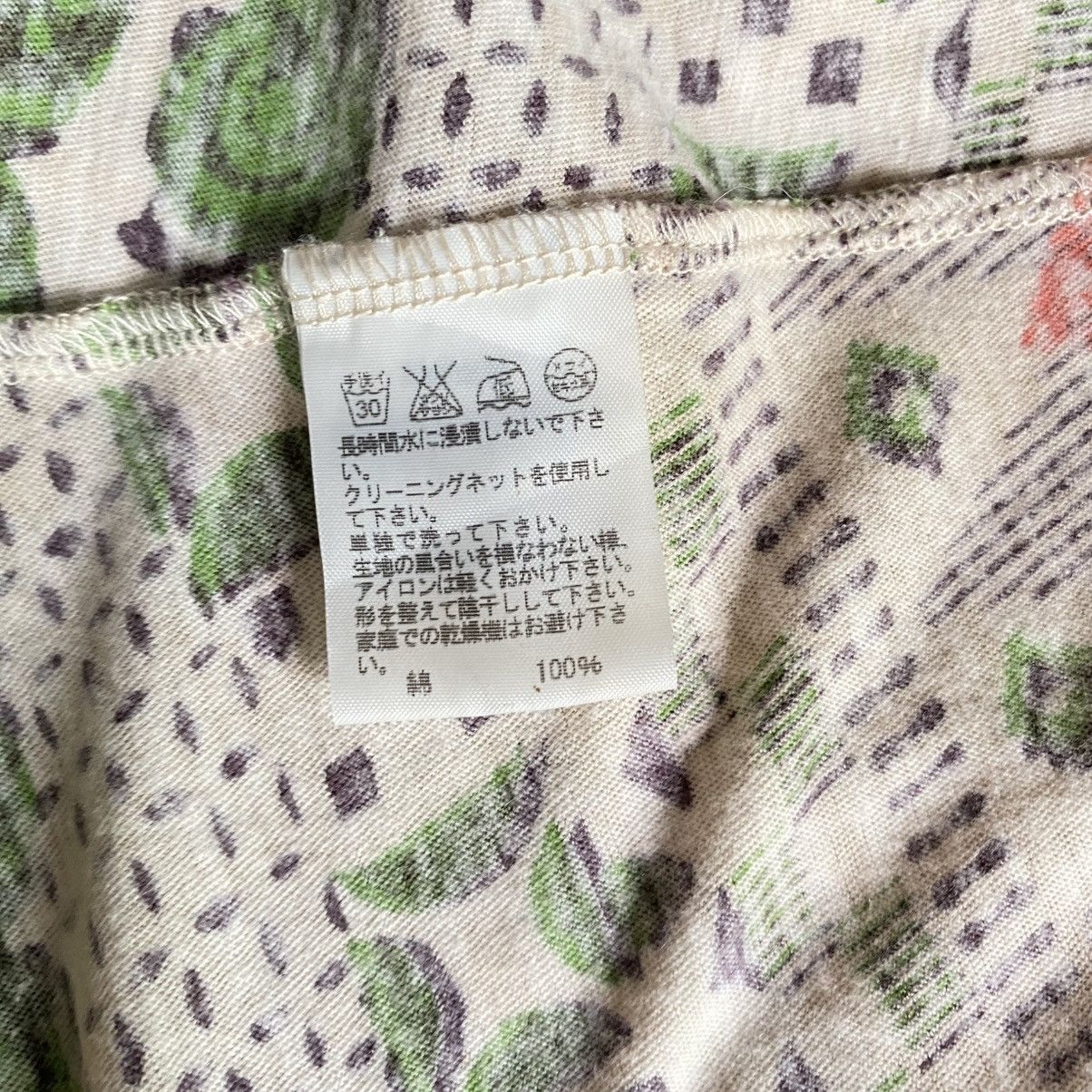 Issey Miyake Plantation White Stretch Tee with Brown & Green Print Size M / US 6-8 / IT 42-44 - 13 Thumbnail