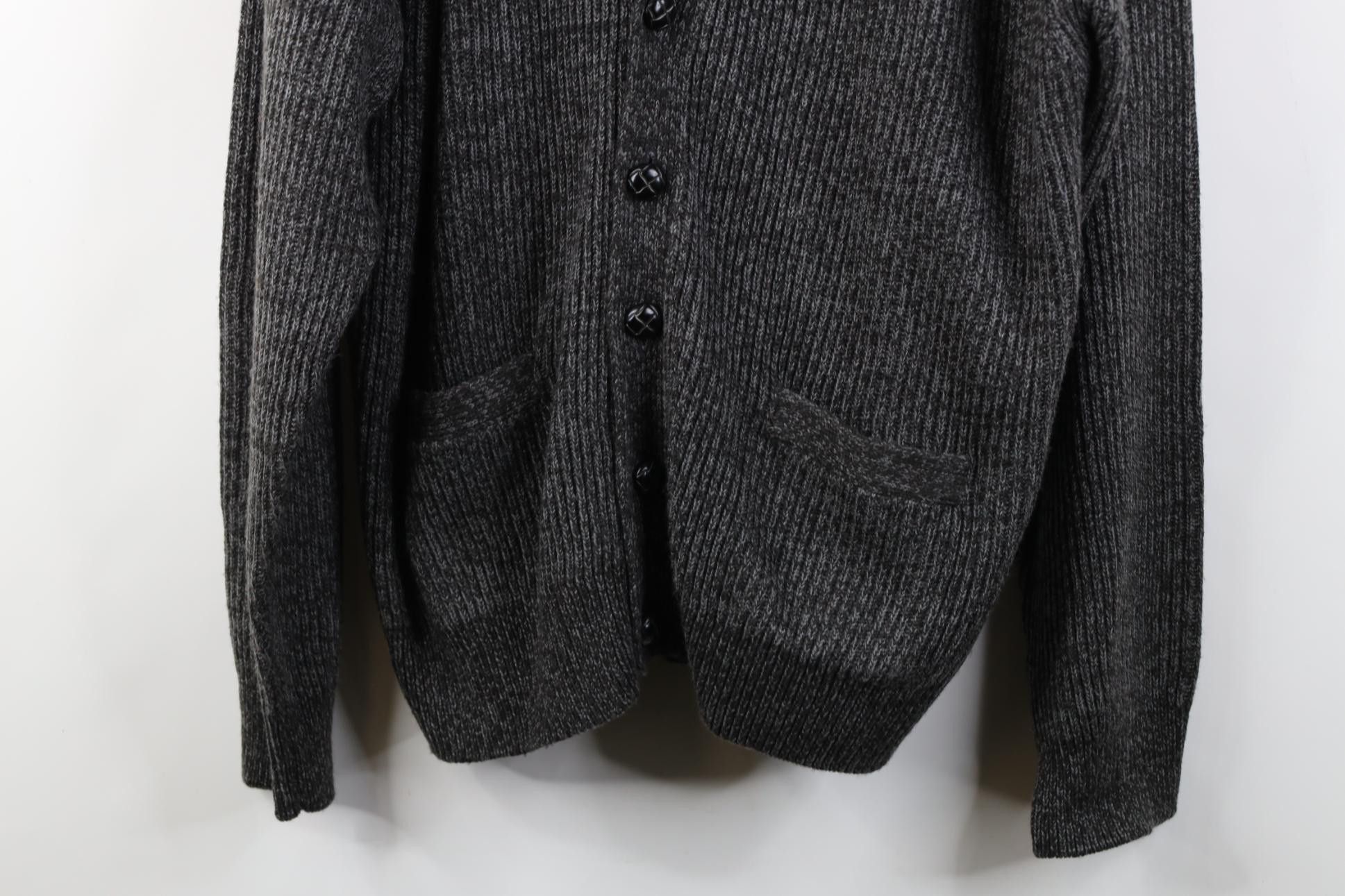 Vintage Vintage 90s Streetwear Ribbed Knit Cardigan Sweater Gray Size US XL / EU 56 / 4 - 3 Thumbnail