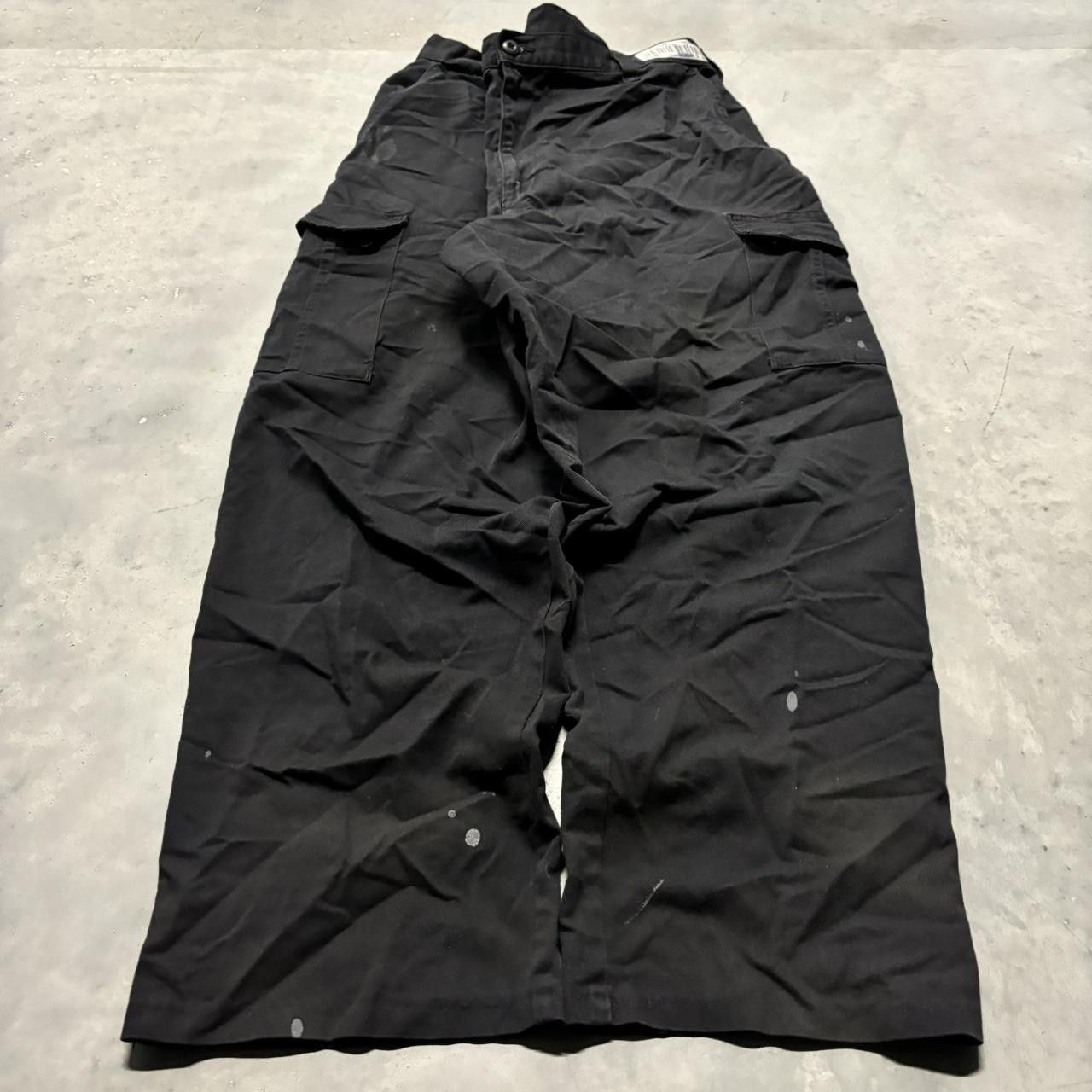 Japanese Brand × Vintage Crazy Vintage Y2K/2000s Baggy Grunge Black Skater Workwear Cargo Pants! Size US 36 / EU 52 - 3 Thumbnail