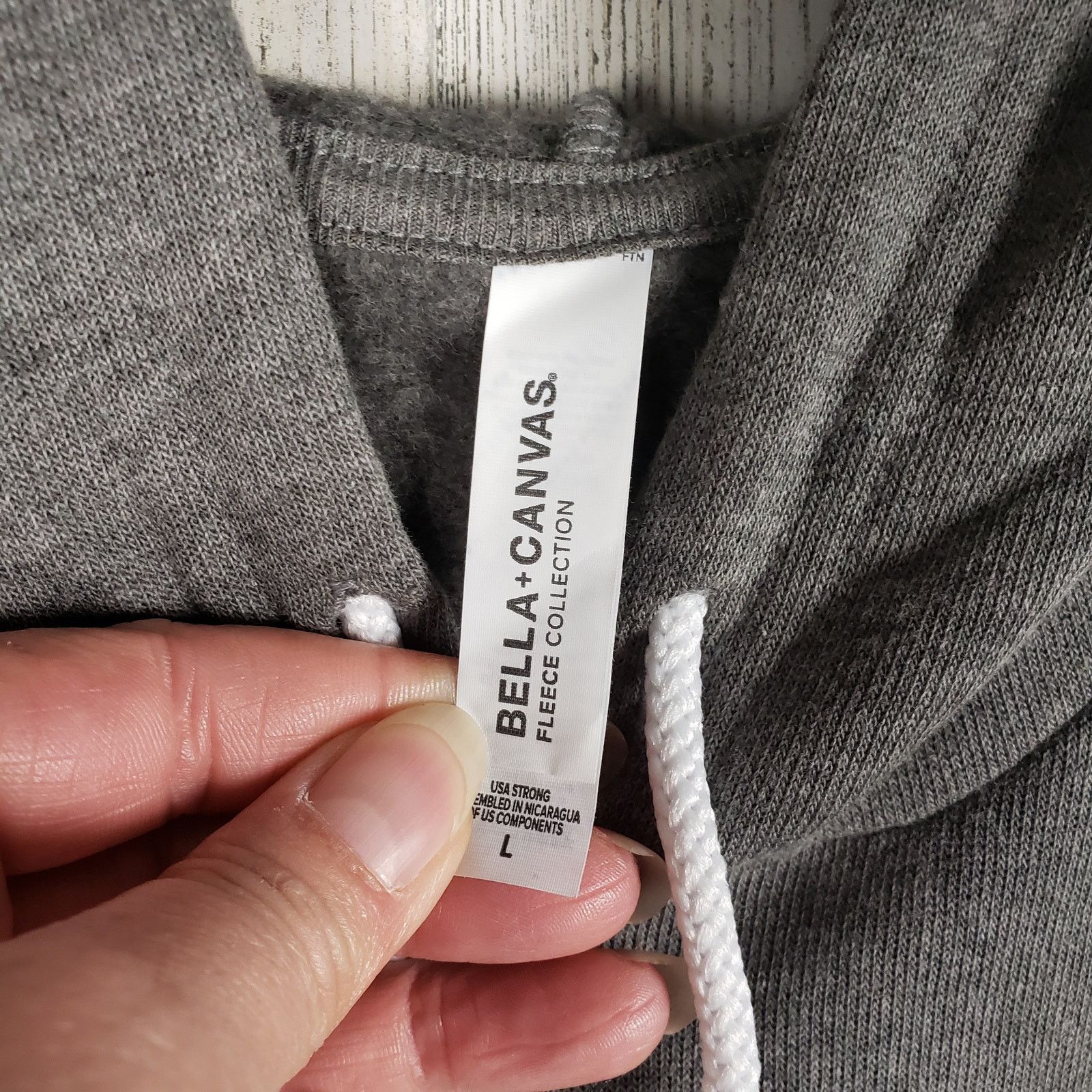 Other NWOT Bella + Canvas Grey Fleece Pullover Hoodie Large Size L / US 10 / IT 46 - 6 Thumbnail