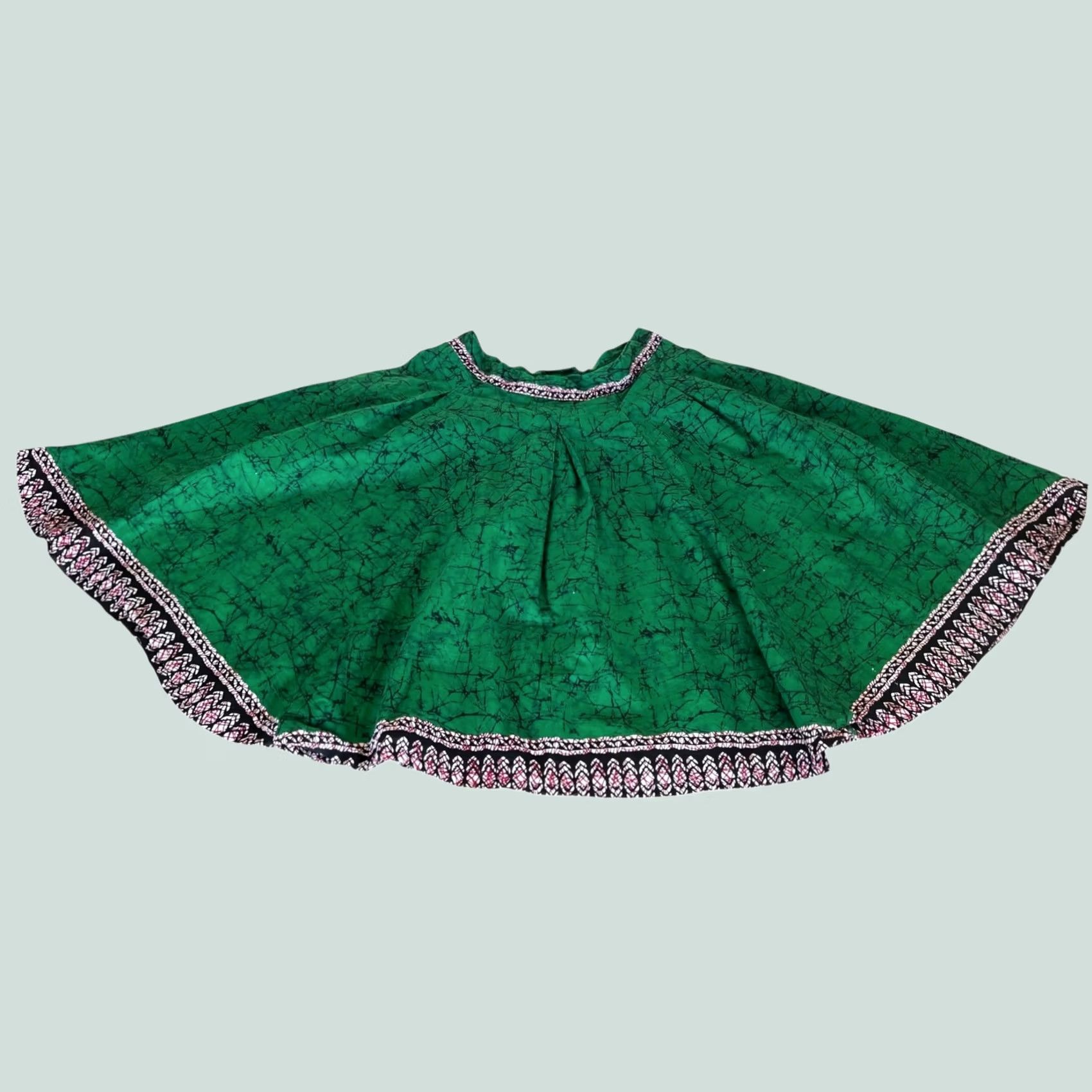 Vintage Francis + Benedict African Printed Green Print Short Skirt Cotton Pockets Sz M Women Skirt Knee Length Size 32" / US 10 / IT 46 - 1 Thumbnail
