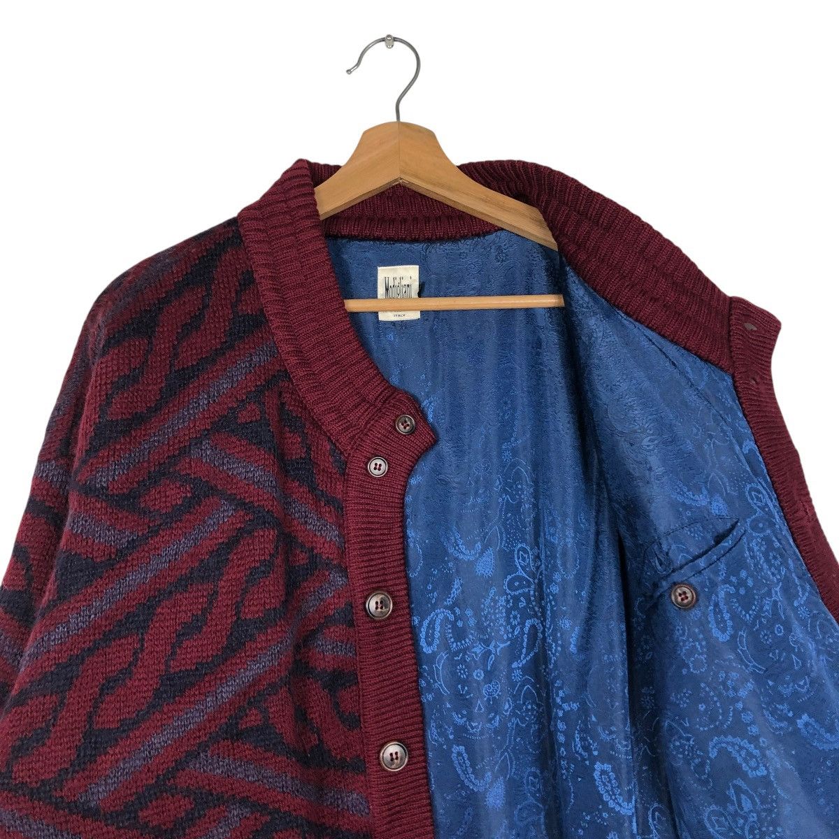 Japanese Brand 🔥VINTAGE CARDIGAN BOMBER JACKET MODIGLIANI ITALY Size US L / EU 52-54 / 3 - 14 Thumbnail
