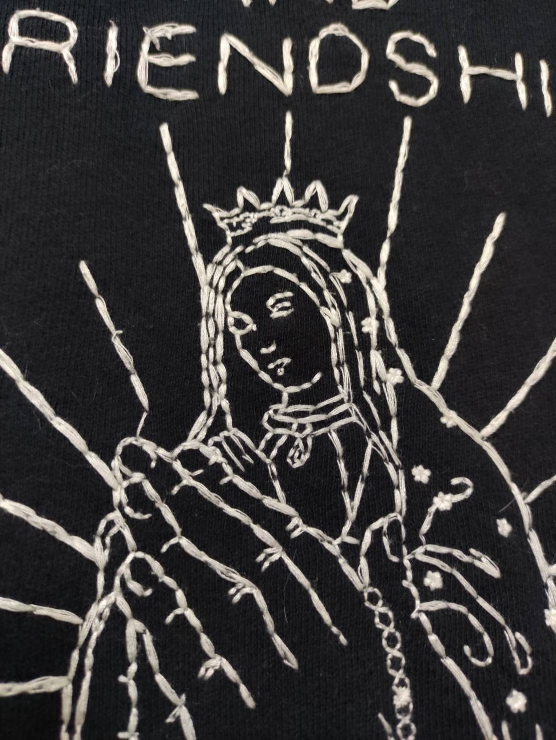 Japanese Brand Stooge & Co Virgin Mary Chain Stitch Embroidery Hoodies Size US M / EU 48-50 / 2 - 14 Thumbnail