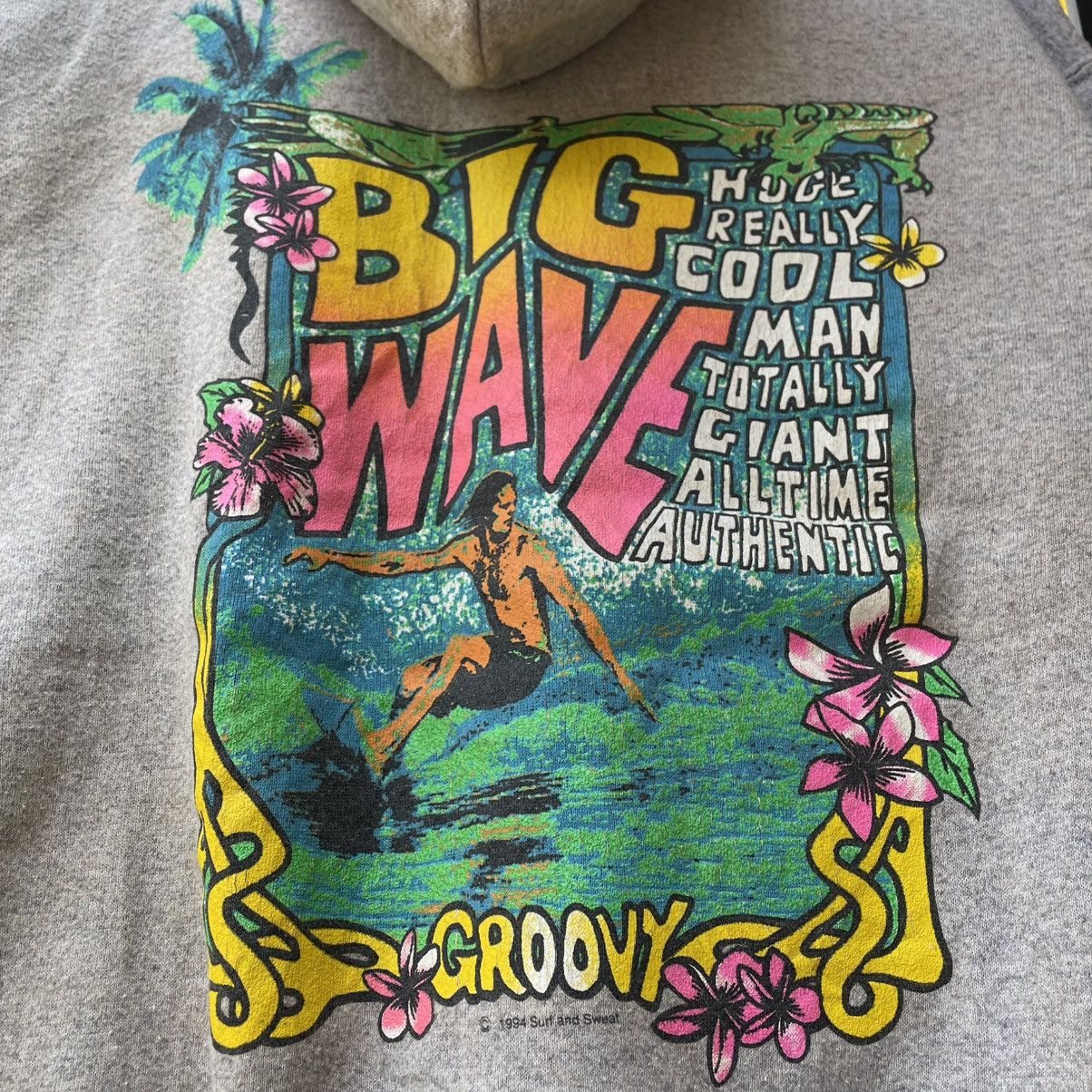 Vintage 🔥Vintage 1994 Surf And Sweat Big Wave Groovy Pullover Hoodie Size US M / EU 48-50 / 2 - 3 Thumbnail