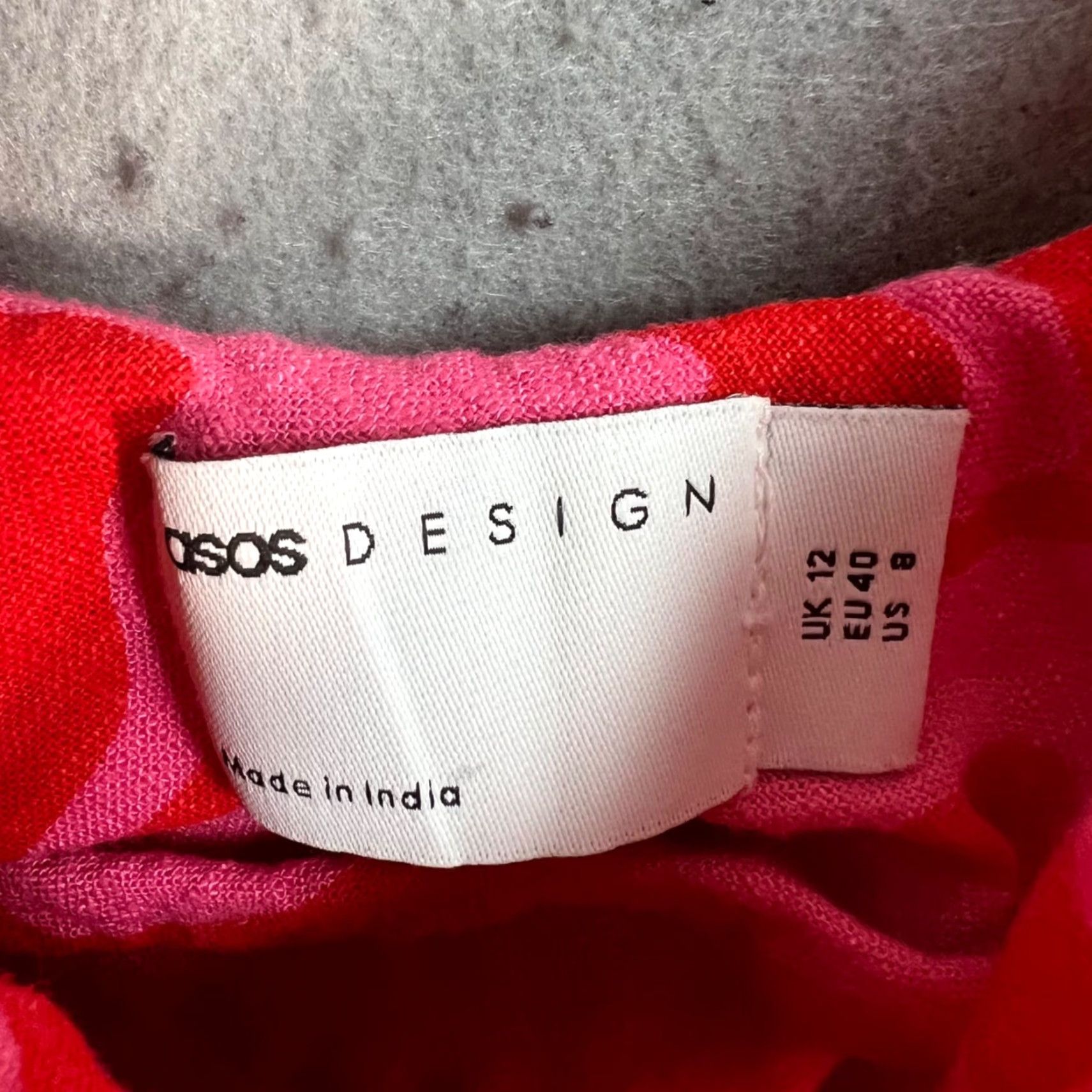 Asos ASOS Womens 8 Pink Red Design Swirl Print Midi Dress Sleeveless Shirt Dress Adult Womens 8 Pink Swirl Print Midi Dress Womens Size M / US 6-8 / IT 42-44 - 3 Thumbnail