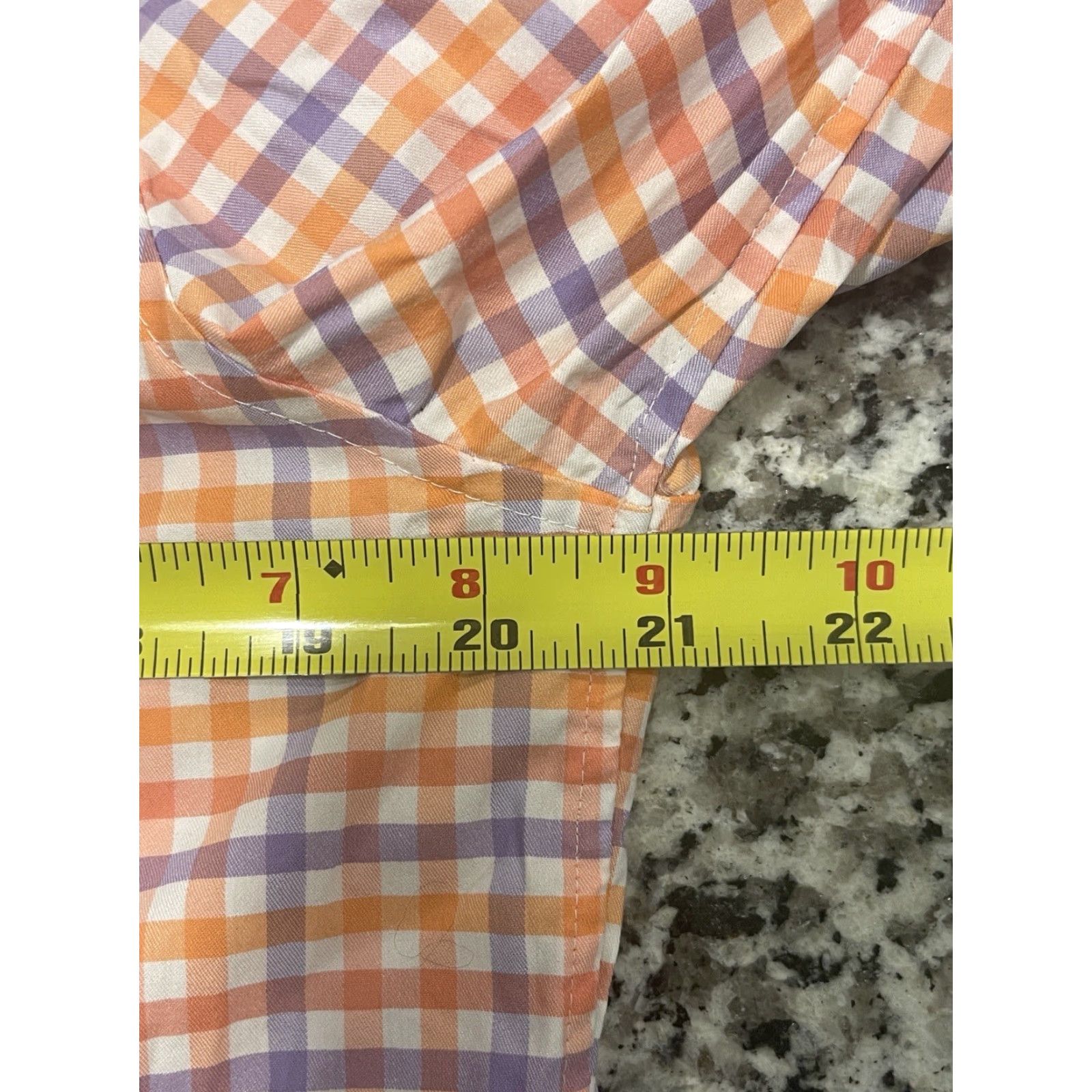 Vineyard Vines Vineyard Vines Shirt Med Blue Orange Plaid Button Down L/S OTG Performance Brr Size US M / EU 48-50 / 2 - 4 Thumbnail