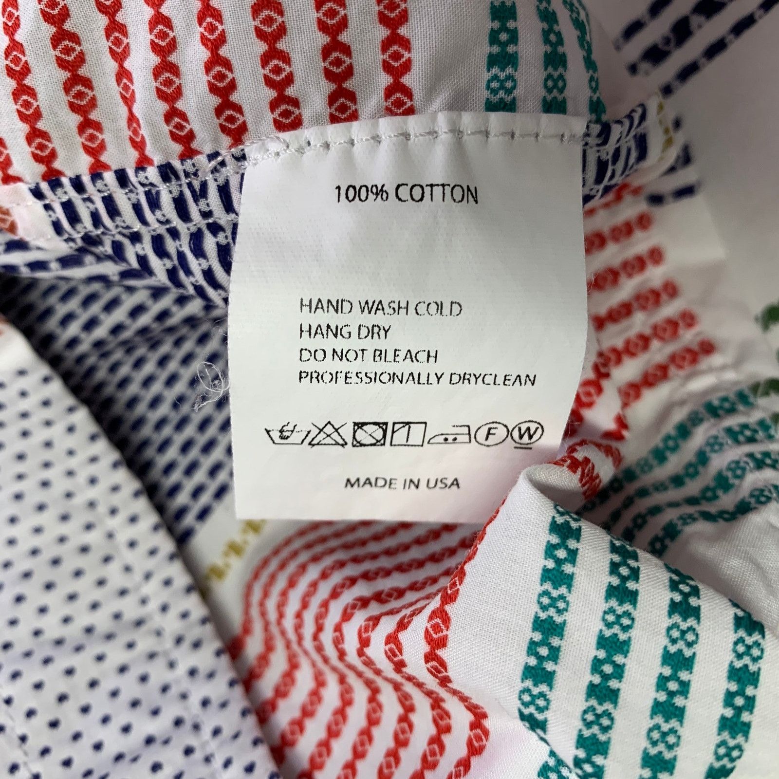 Engineered Garments Size L White Multi Color Stripe Cotton Long Sleeve Shirt Size US L / EU 52-54 / 3 - 6 Thumbnail