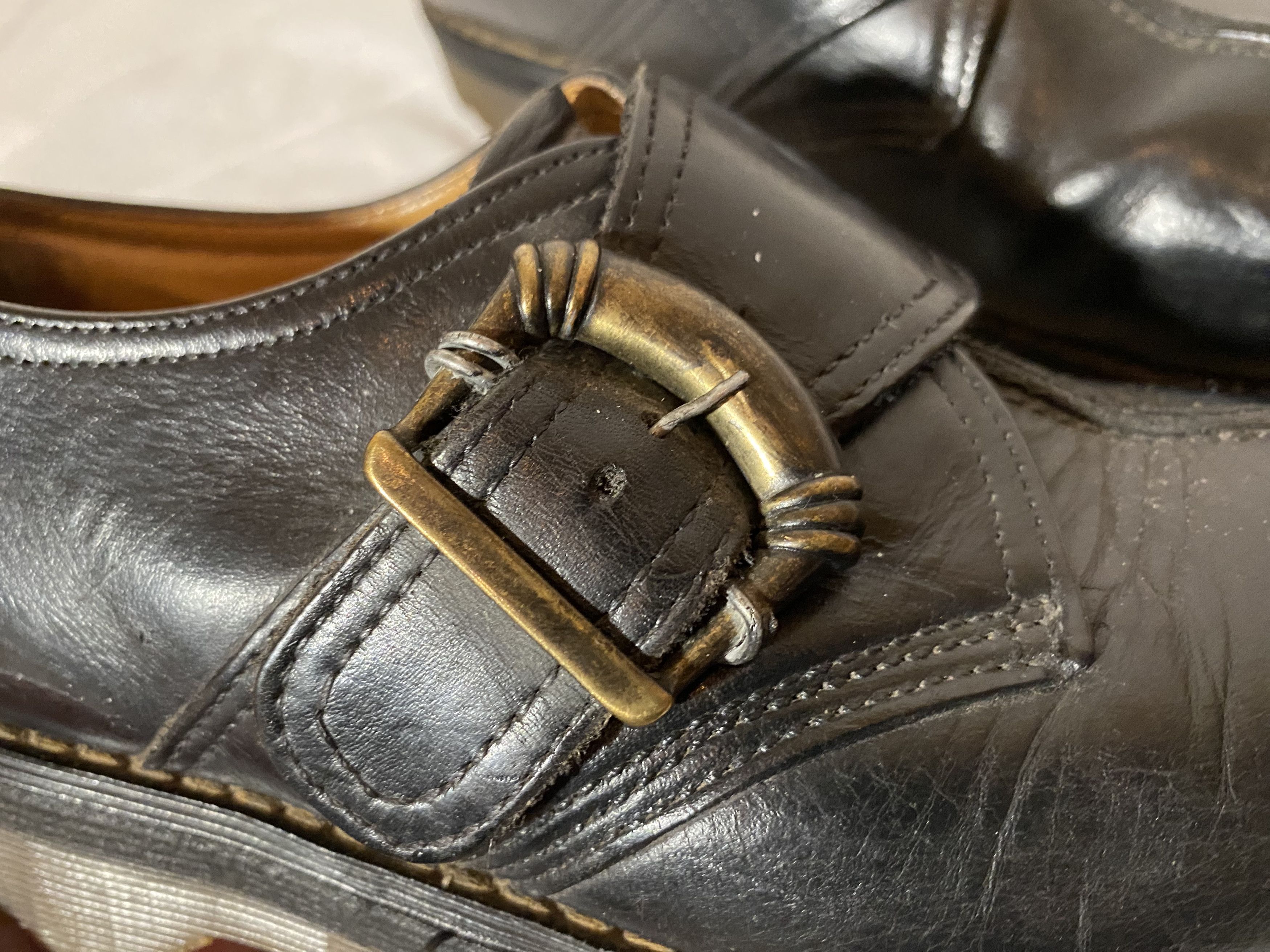 Vintage 90s Dr Martens Buckle Steel Toe Made In England