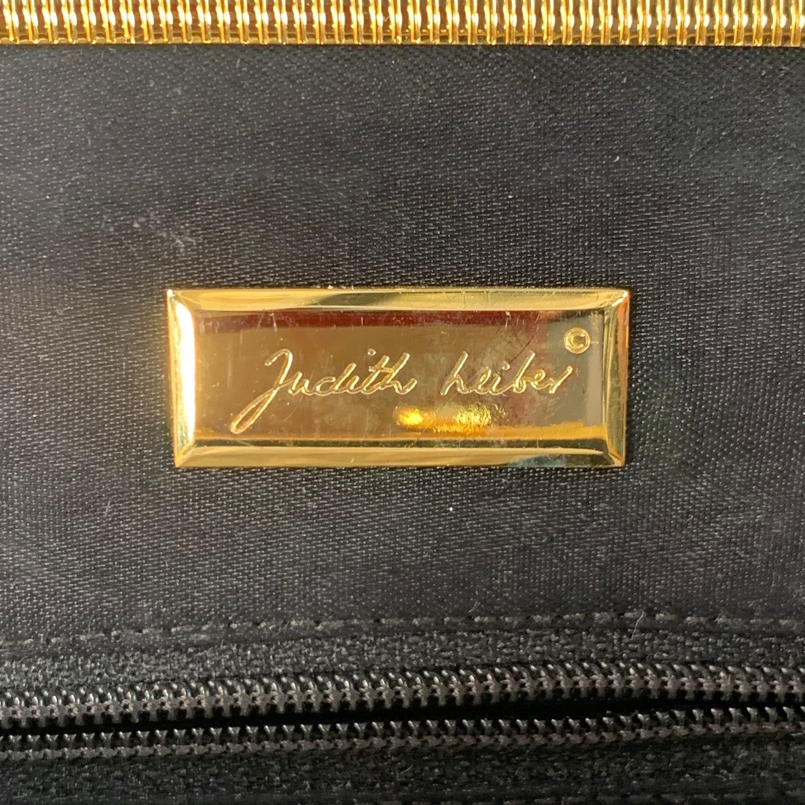 Judith Leiber Vintage Black Gold Tone Snakeskin Leather Kiss Lock Evening Size ONE SIZE - 6 Thumbnail