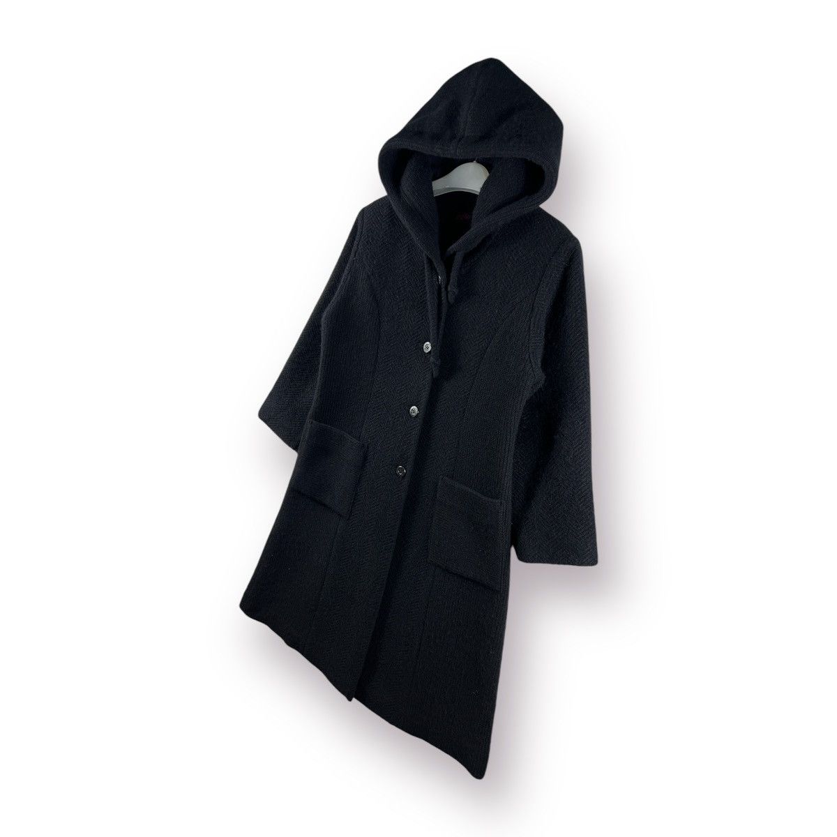 Other 🔥 black Wool Knit Giglio hoodie Long Coat Size S / US 4 / IT 40 - 2 Thumbnail