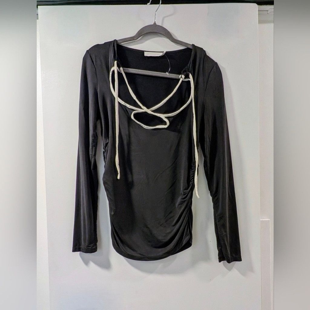 Jonathan Simkhai Jonathan Simkhai Black Adjustable Cut Out Long Sleeve Top Size M / US 6-8 / IT 42-44 - 6 Thumbnail
