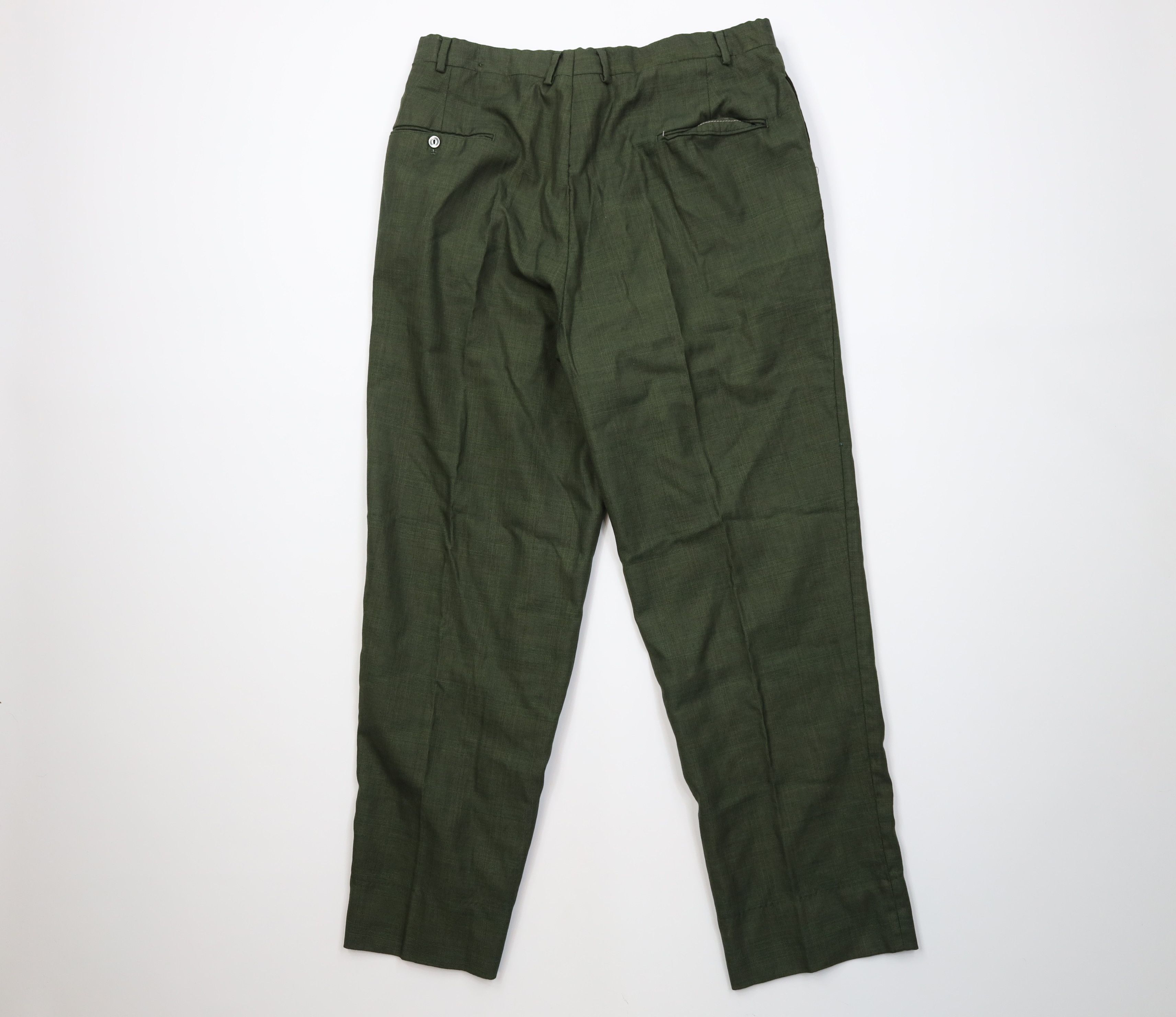 Vintage Vintage 50s Hollywood Regency Knit Chino Pants USA Green Size US 34 / EU 50 - 9 Thumbnail