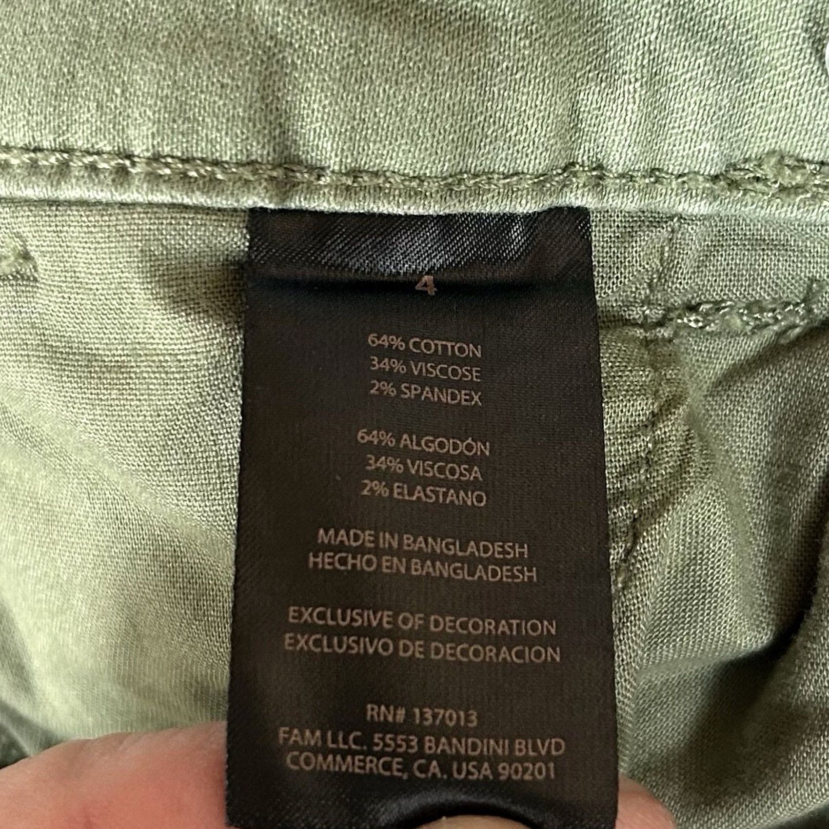 Banana Republic Banana Republic City Chino Pants Womens 4 Green Cropped Workwear Stretch Twill Cotton Blend Viscose Spandex Size 27" / US 4 / IT 40 - 6 Thumbnail