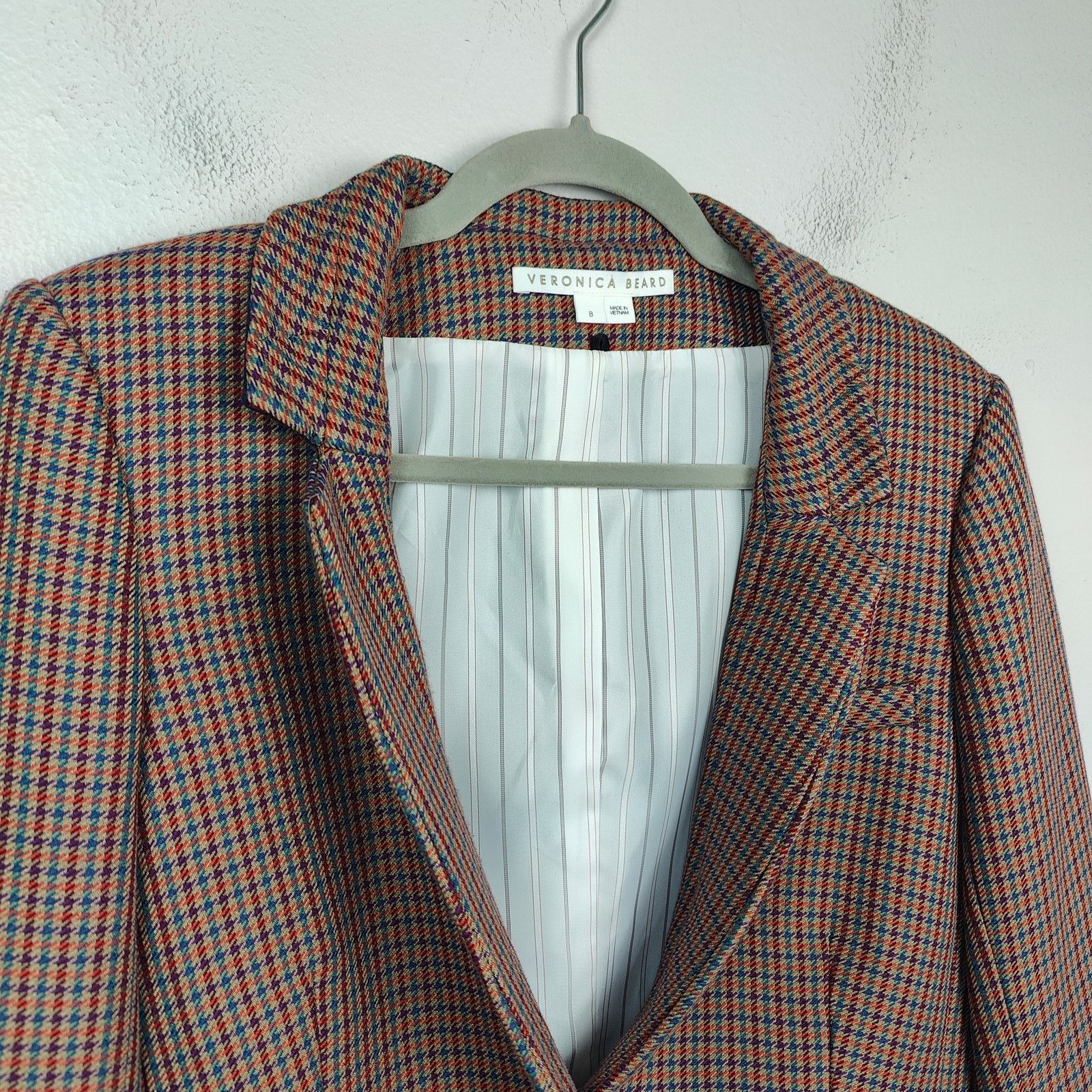 Veronica Beard Veronica Beard Dickey Jacket Womens 8 Upcollar Plaid Brown Size M / US 6-8 / IT 42-44 - 2 Thumbnail