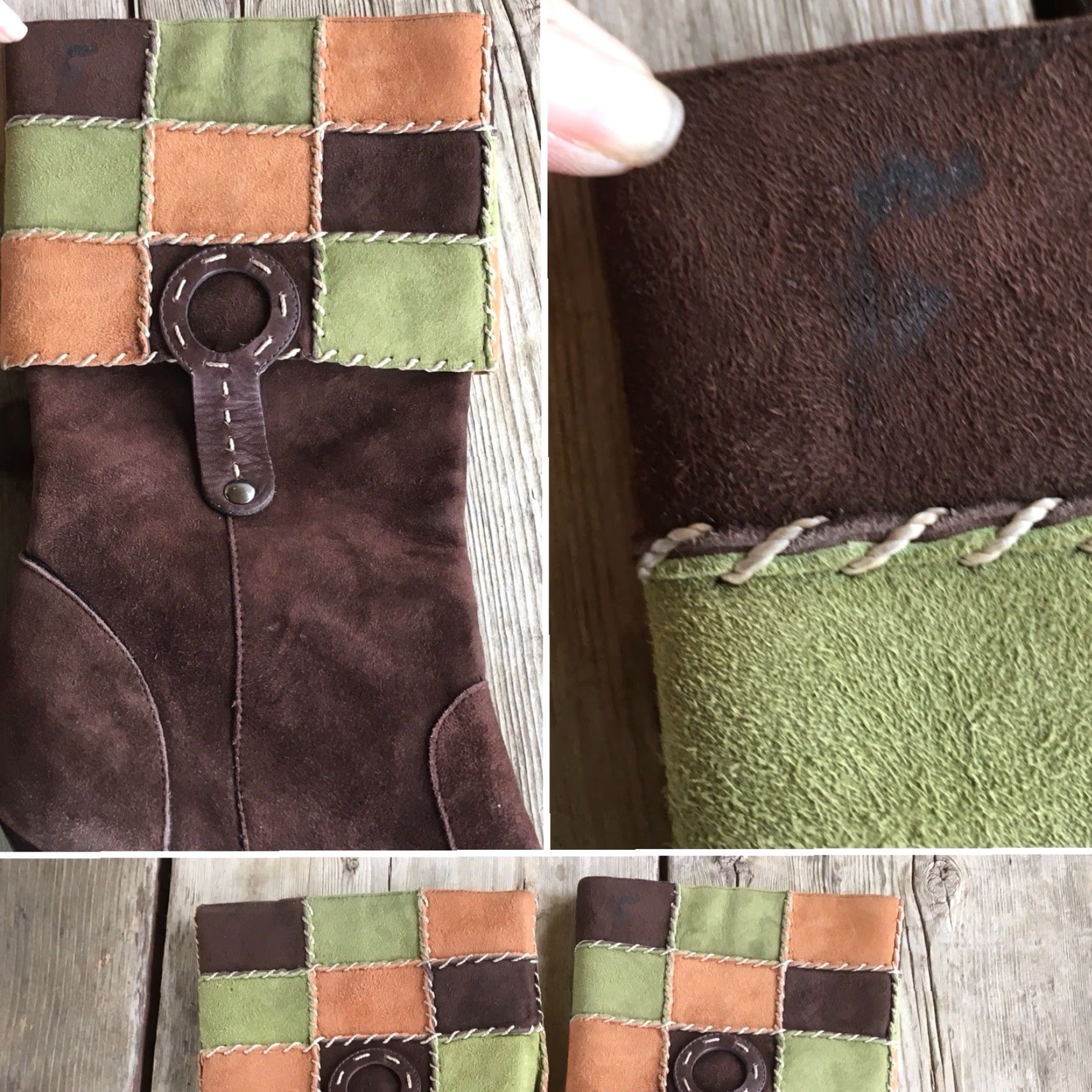 Vince Camuto Vince Camuto Boots Patchwork Suede Mid-Calf Wedge Brown 5.5B Womens Shoes Size US 6 / IT 36 - 7 Thumbnail