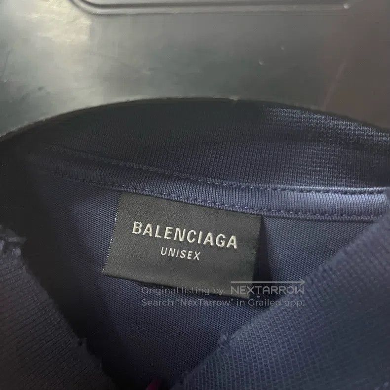 Balenciaga Balenciaga Blue letter print round neck short-sleeve T-shi Size US L / EU 52-54 / 3 - 2 Thumbnail
