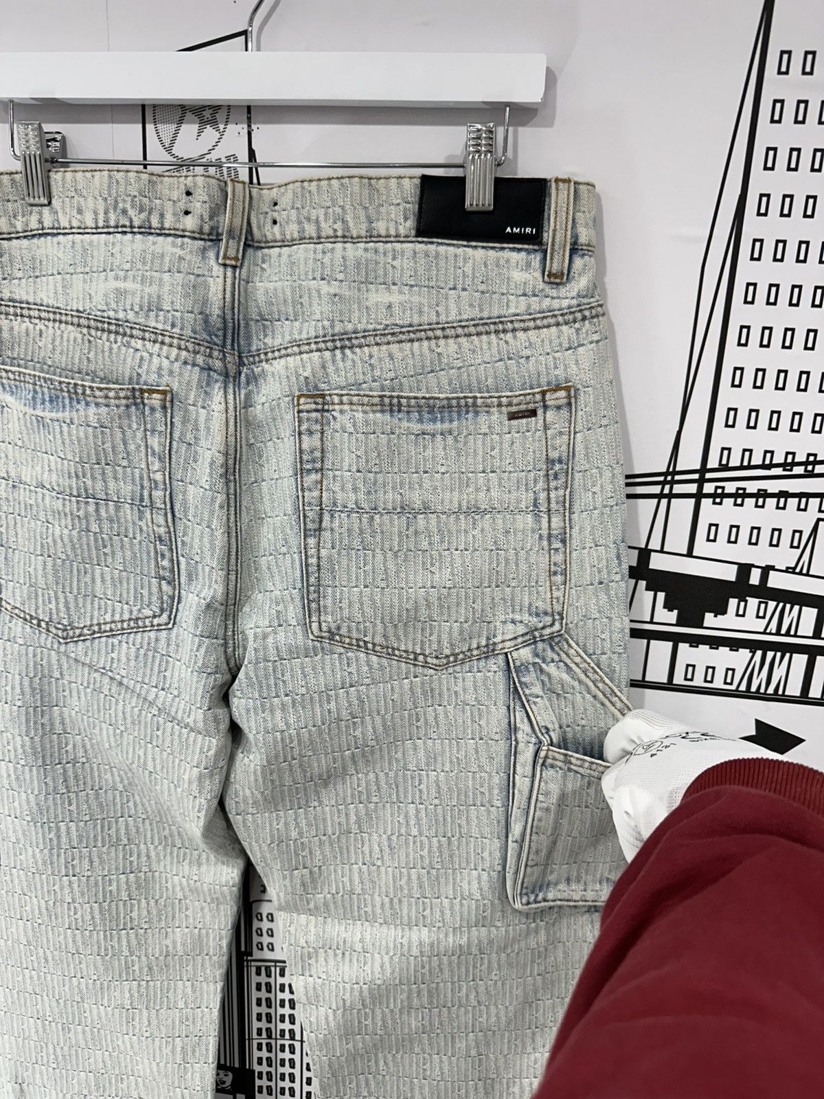 Amiri Amiri Jacquard Logo Carpenter Pants Light Indigo Size 32 Size US 34 / EU 50 - 10 Thumbnail