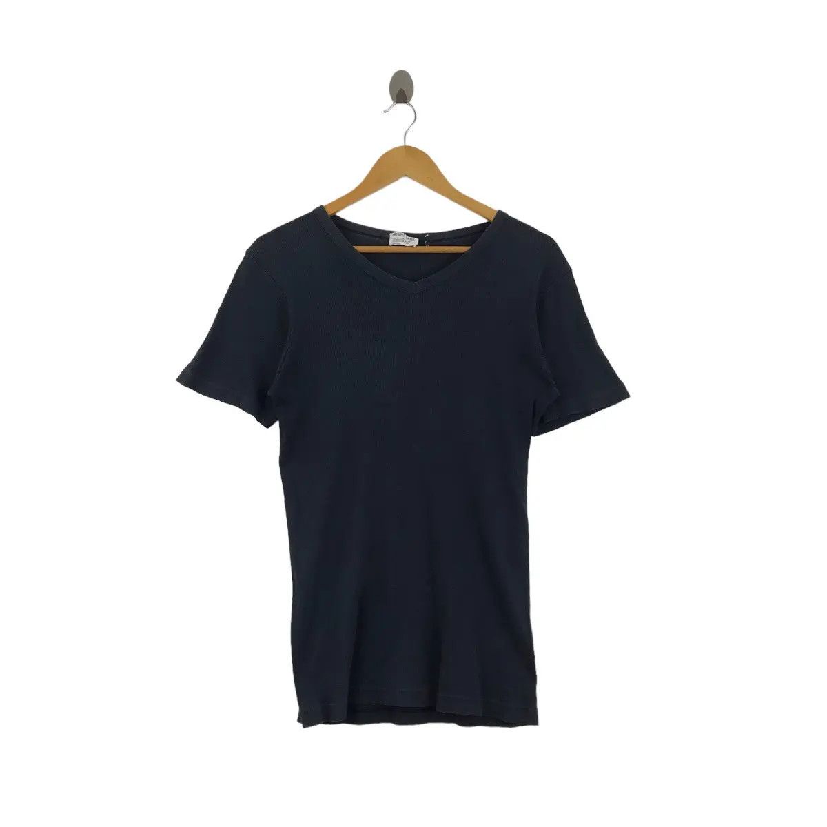 Helmut Lang Vintage 90’ HELMUT LANG Minimalist Design V Neck Tee Shirt Size US XS / EU 42 / 0 - 1 Thumbnail