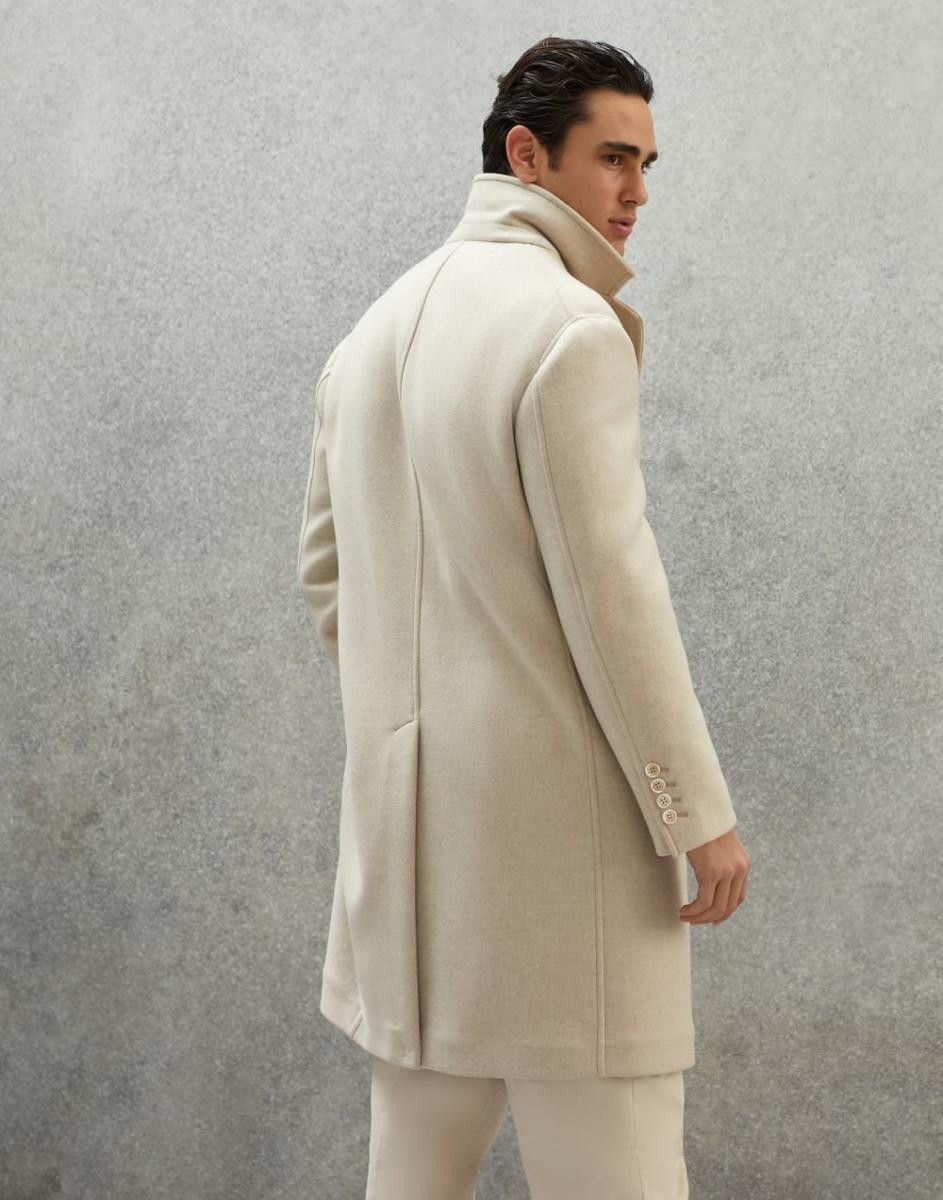 Brunello Cucinelli Overcoat in Beige Size US M / EU 48-50 / 2 - 2 Thumbnail