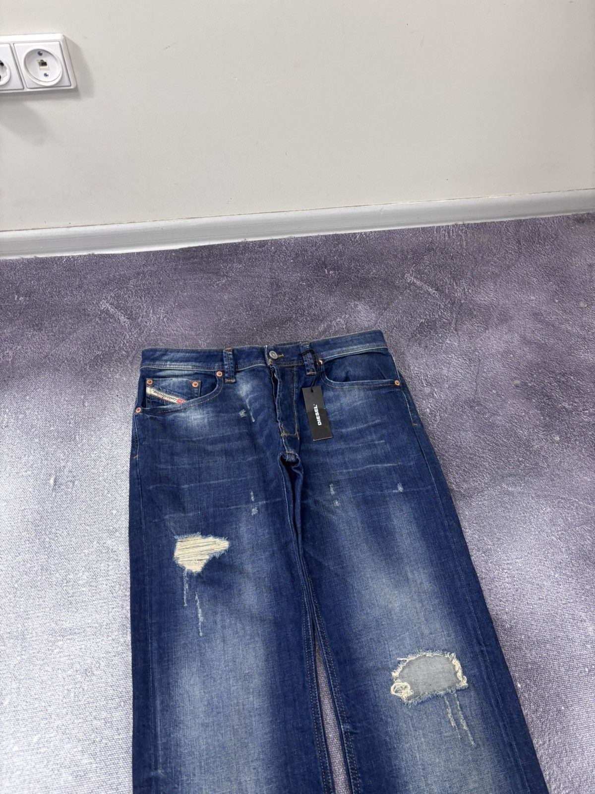 Diesel Diesel Larkee NWT Regular Straight Ripped Blue Denim Jeans Size US 32 / EU 48 - 4 Thumbnail