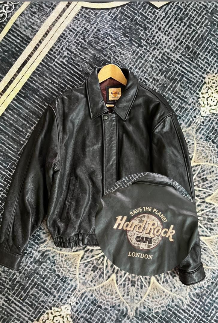 Hard Rock Cafe Vintage 90s Hard Rock Cafe London Leather Jacket Size US L / EU 52-54 / 3 - 22 Thumbnail