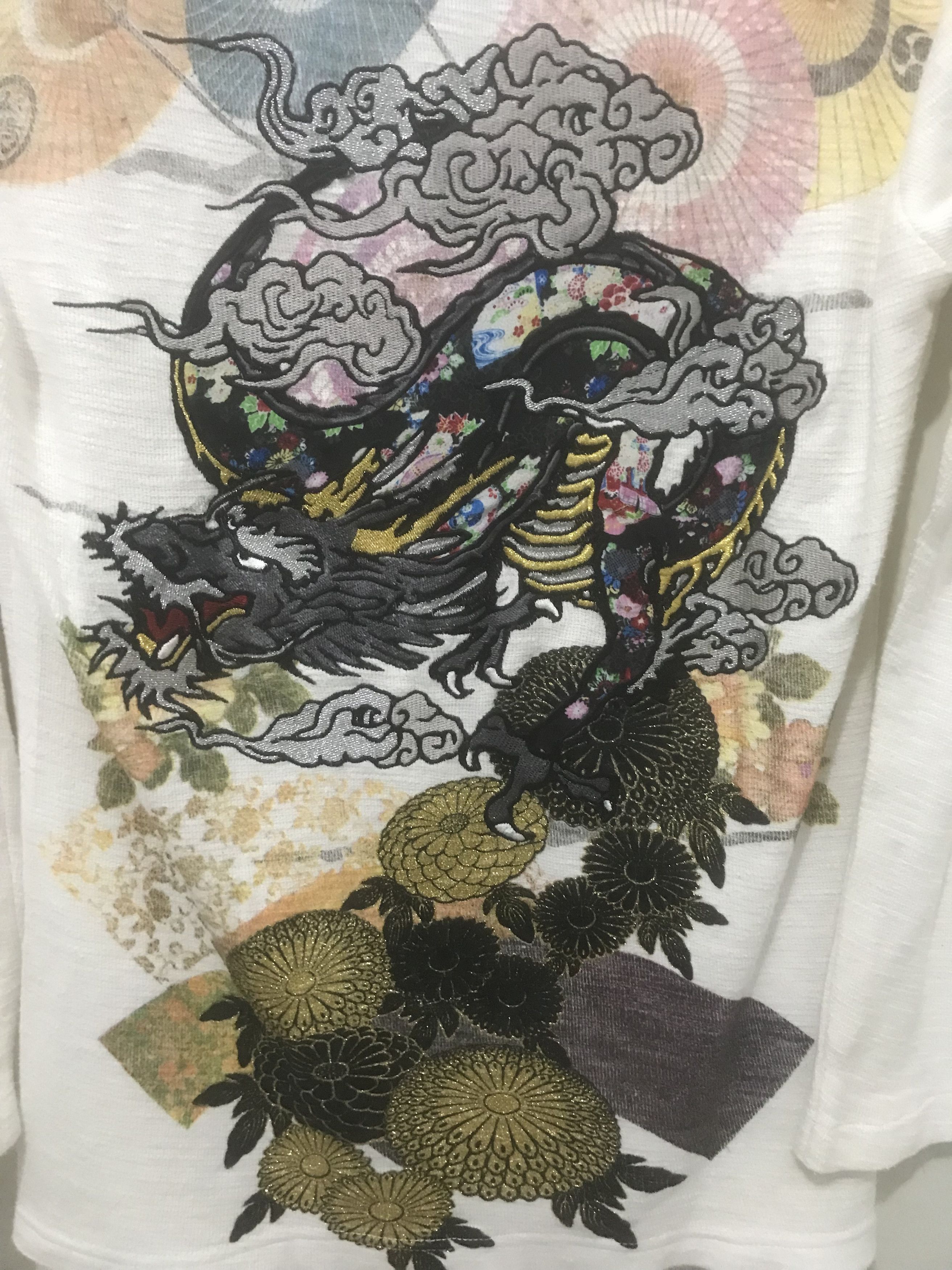 Japanese Brand RARE Miyabi Musubi Sukajan Japanese Dragon Embroidery Tee Size US M / EU 48-50 / 2 - 3 Thumbnail