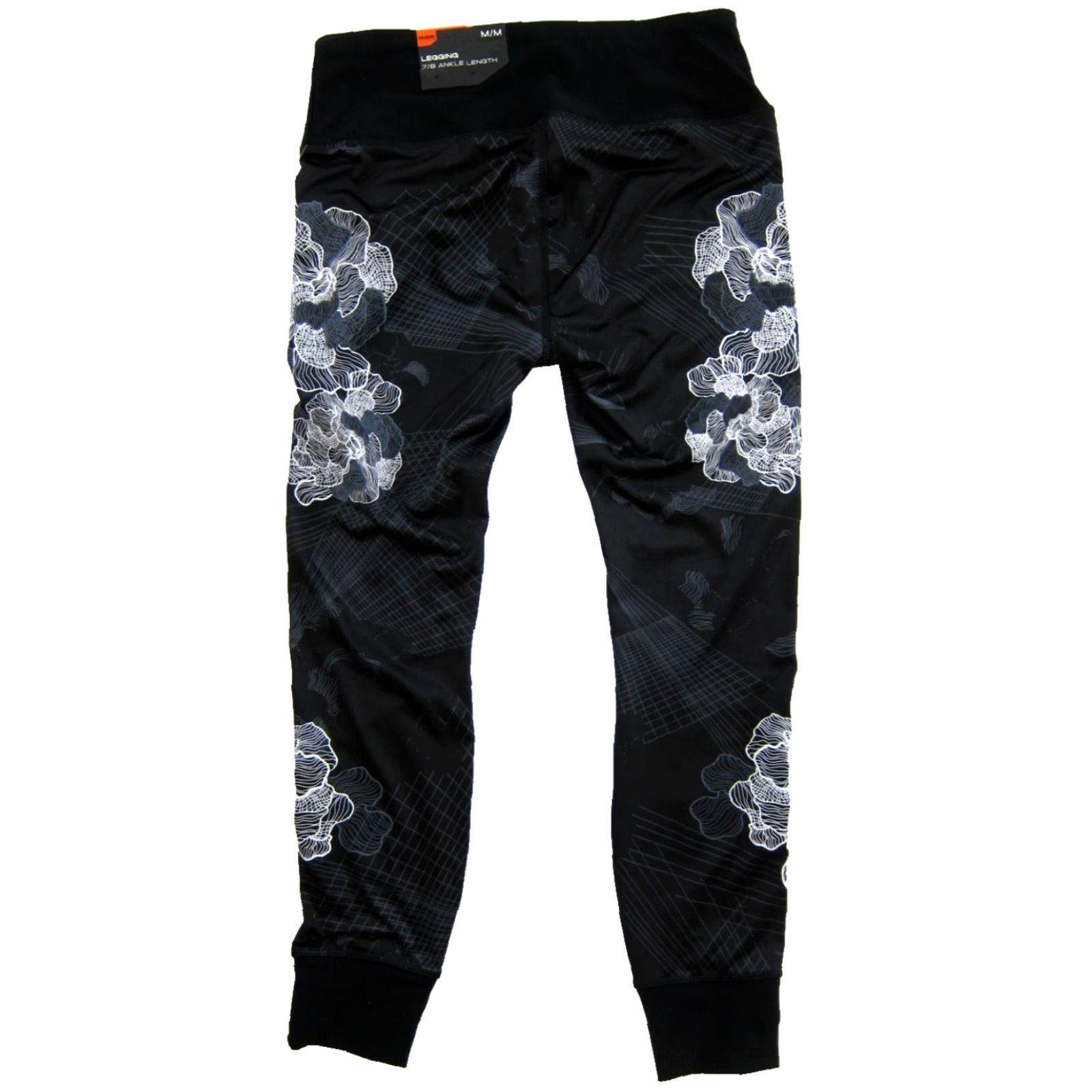 Vintage RBX Women Black White Floral Geometric Stretch 7/8 Ankle Length Legging M Size 32" / US 10 / IT 46 - 2 Thumbnail