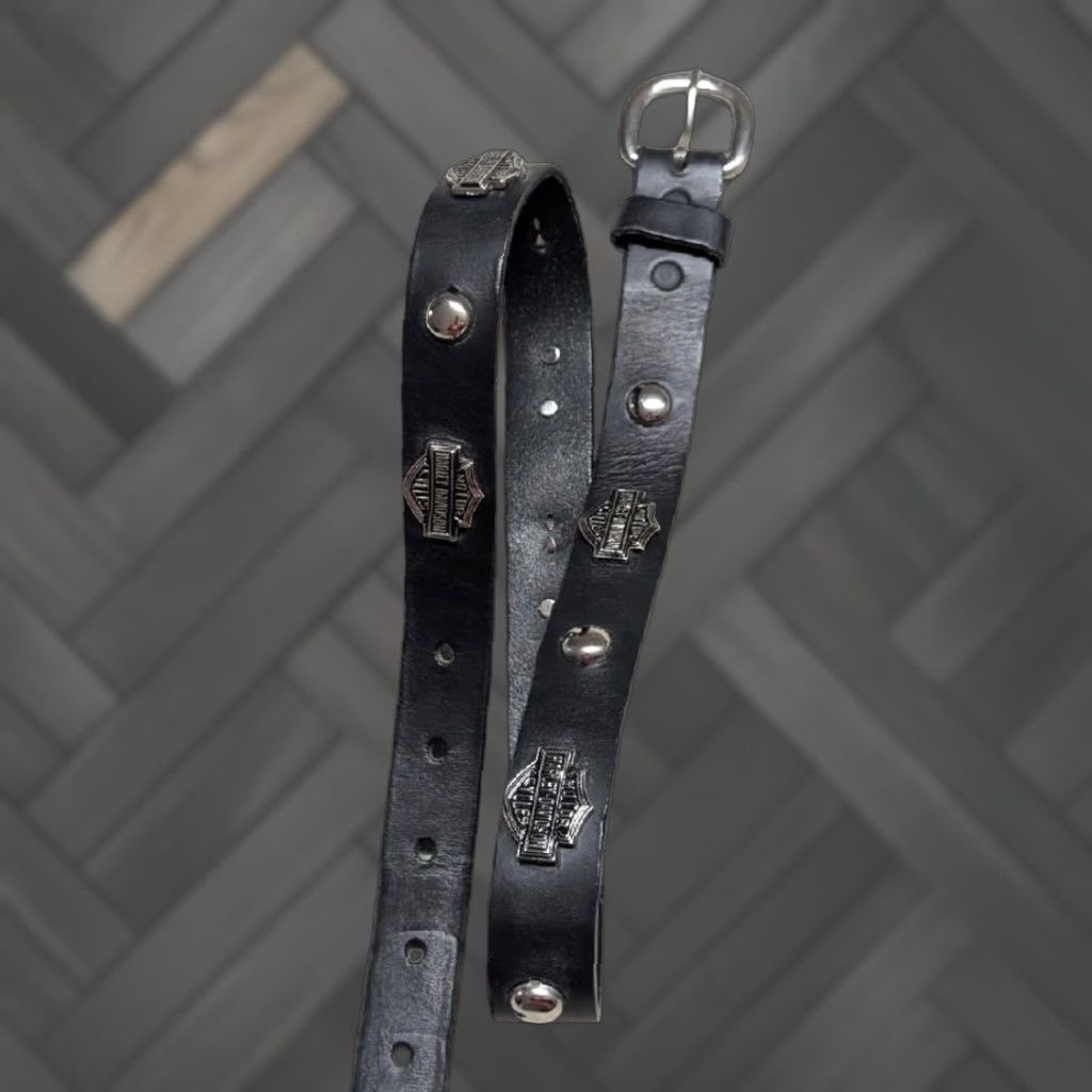Harley Davidson VINTAGE Harley-Davidson belt Studded leather 28-30 Mens Western Belt Black 28-30 Men's 28-30 Harley-Davidson Belt Mens Western Belt Size 30 - 1 Thumbnail