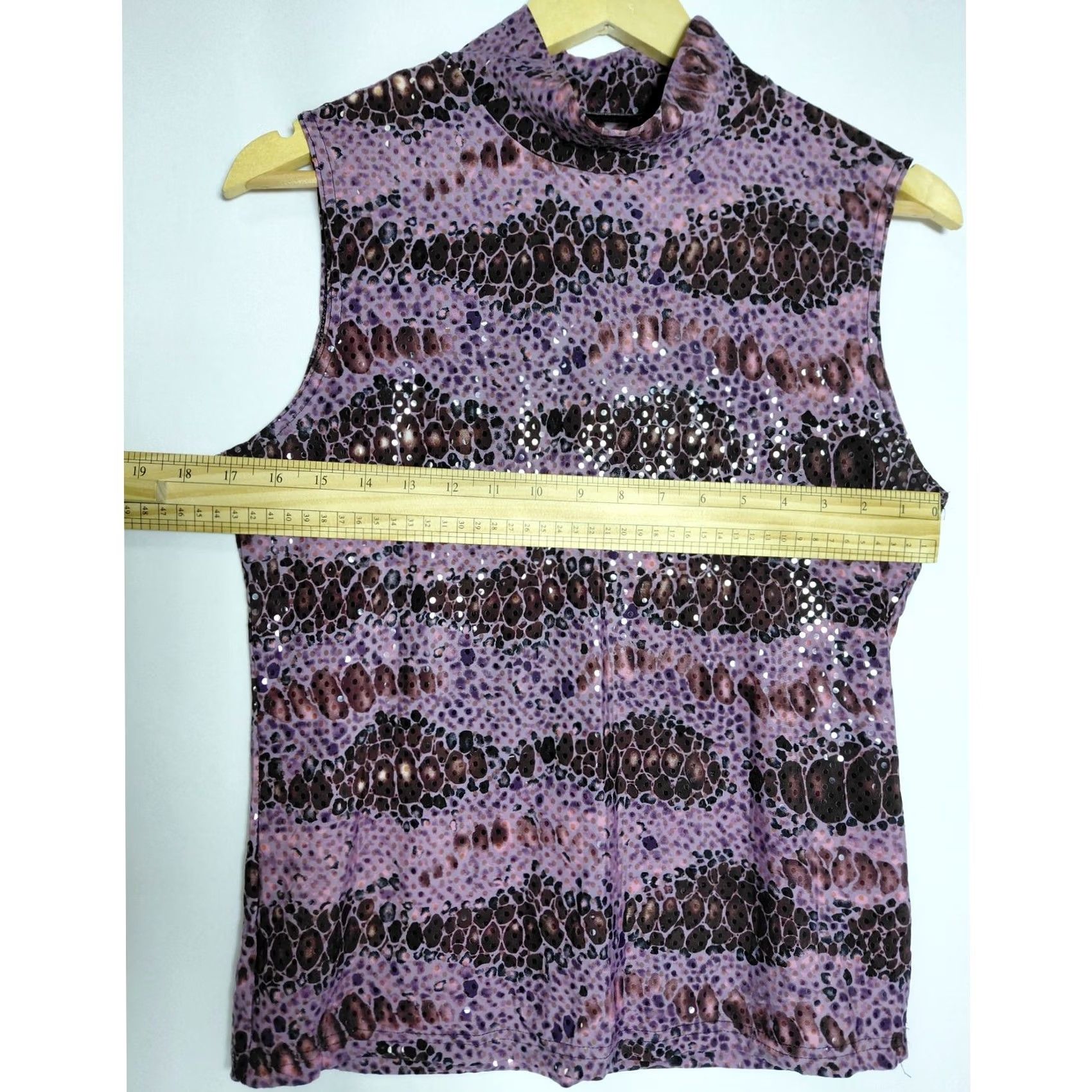 Vintage Heavenly Purple Graphic Print Knit Sleeveless Top M Women United States Made in USA Size M / US 6-8 / IT 42-44 - 5 Thumbnail
