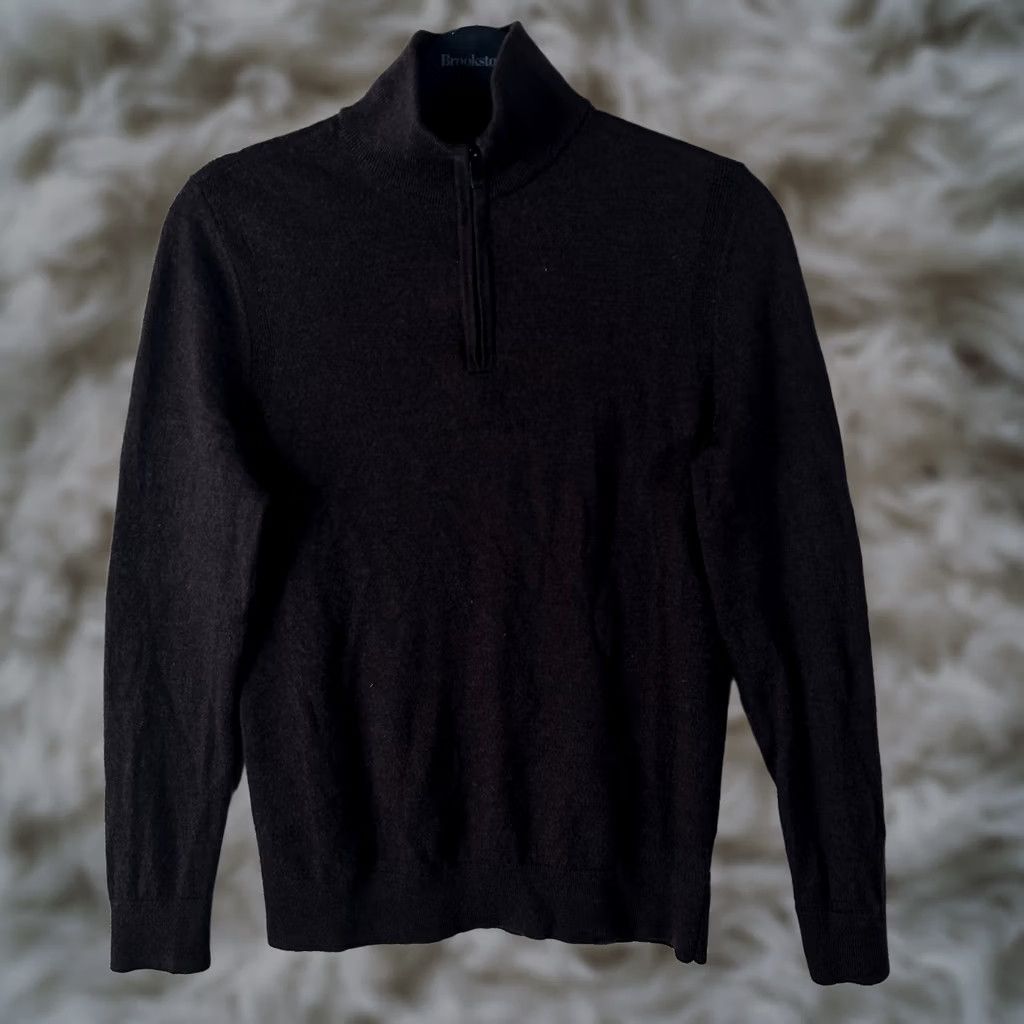 Express Express Mens Small Brown 100% Merino Wool Quarter Zip Pullover Sweater Conscious Size US S / EU 44-46 / 1 - 1 Thumbnail