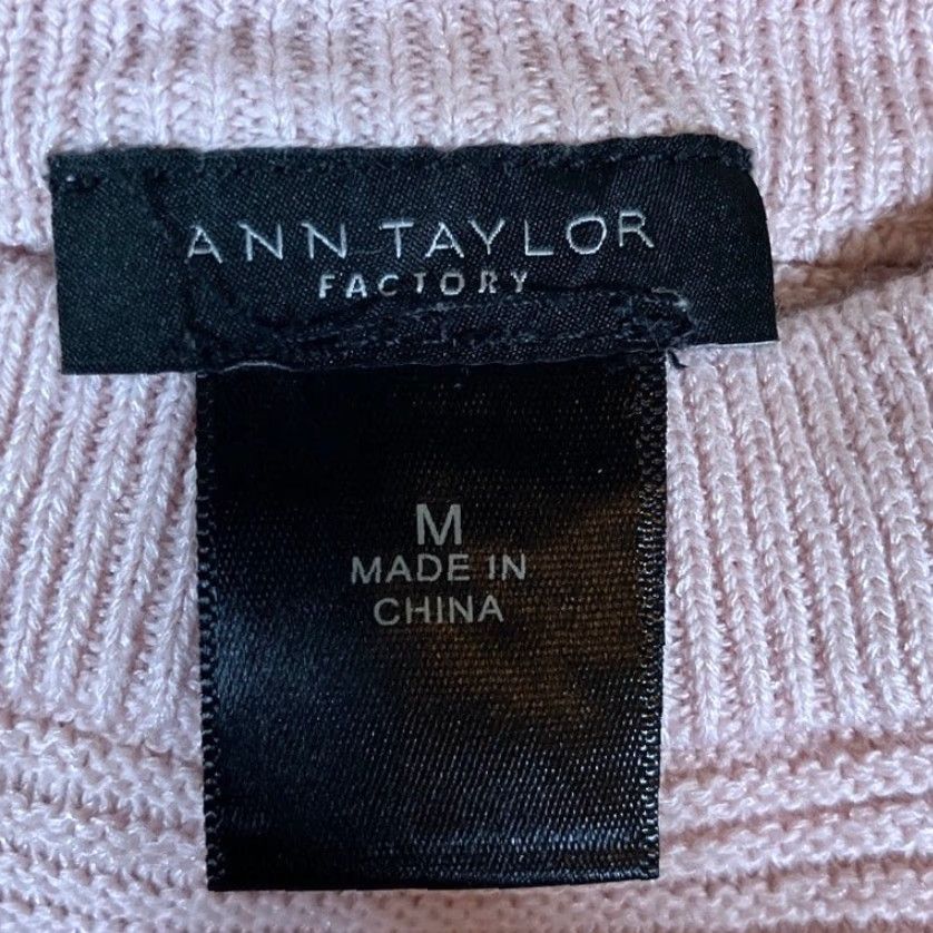 Ann Taylor Ann Taylor Factory Womens Sweater Pink Ribbed Long Sleeve Knit Medium Size M / US 6-8 / IT 42-44 - 6 Thumbnail
