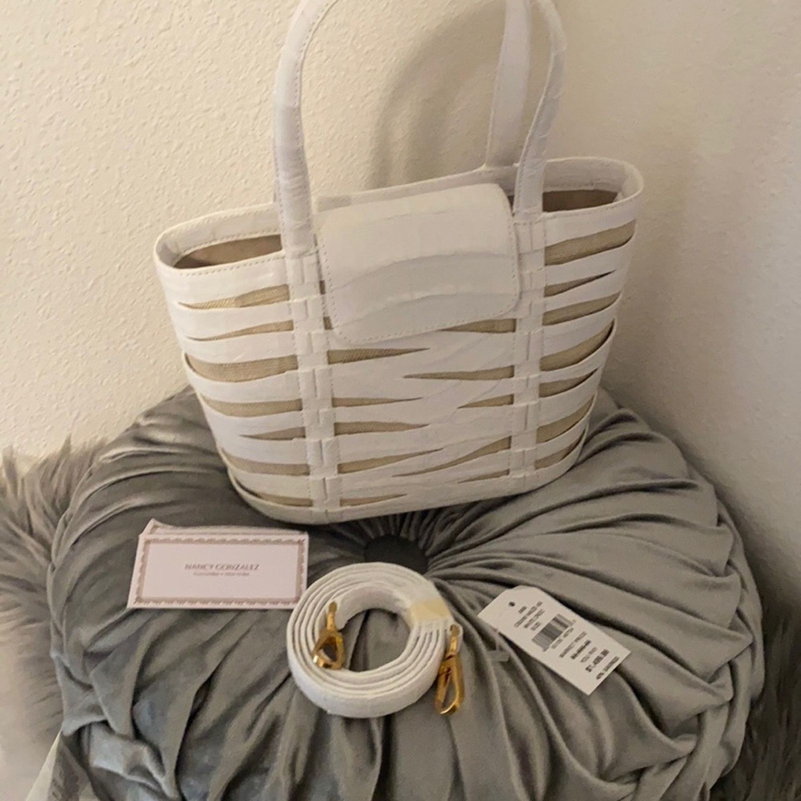 Nancy Gonzalez Retail $2500 NWT Nancy Gonzalez White Crocodile Mini Tote Size ONE SIZE - 3 Thumbnail
