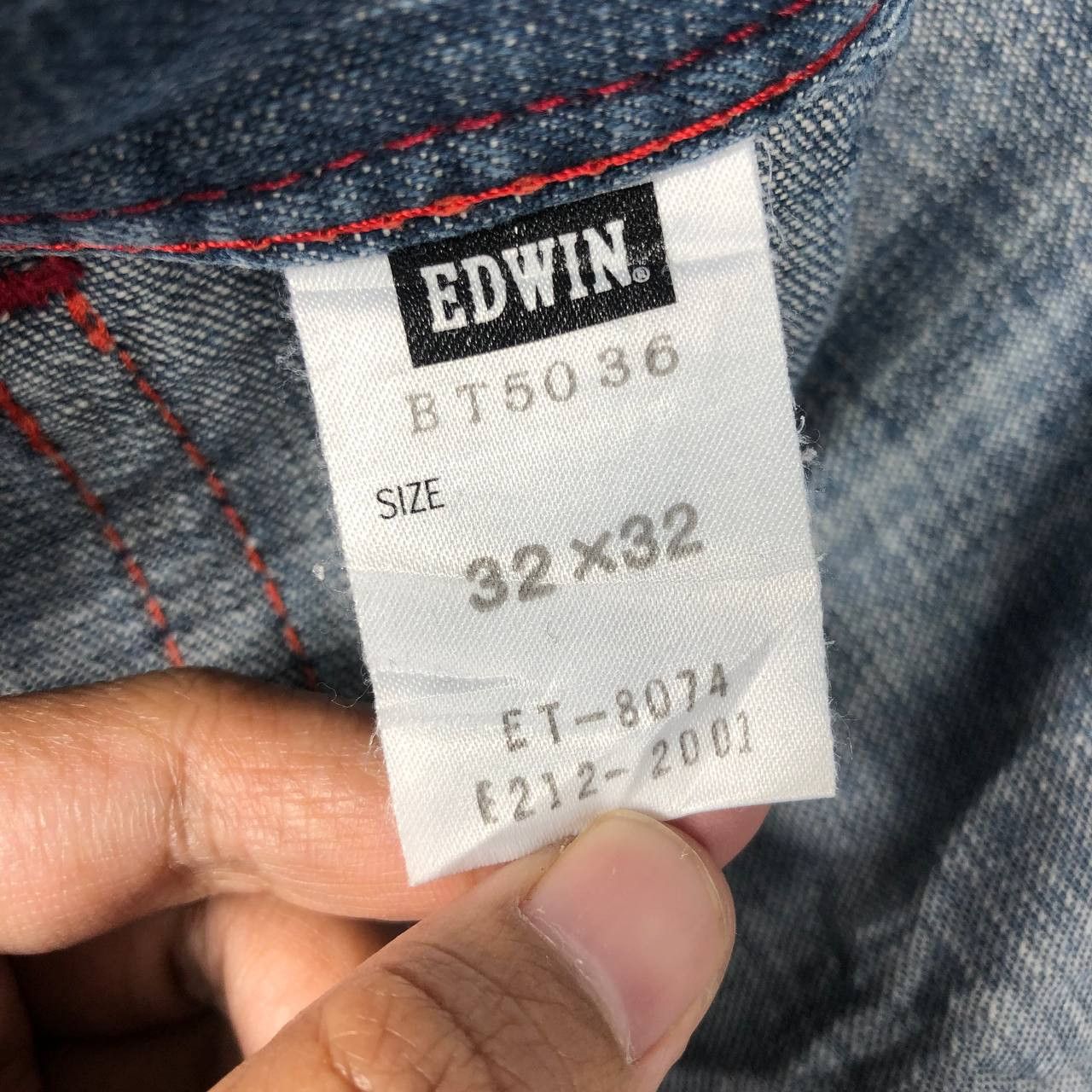 Edwin × Jean × Vintage Vintage Edwin 503 Blue Trip Denim Jean Pant Size US 32 / EU 48 - 13 Thumbnail