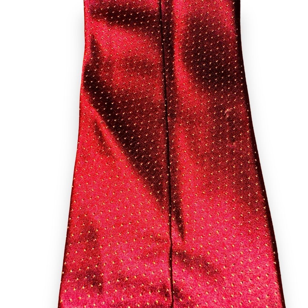 Dolcepunta Dolcepunta Red & White Polkadot Handmade in Italy Silk Tie Size ONE SIZE - 3 Thumbnail