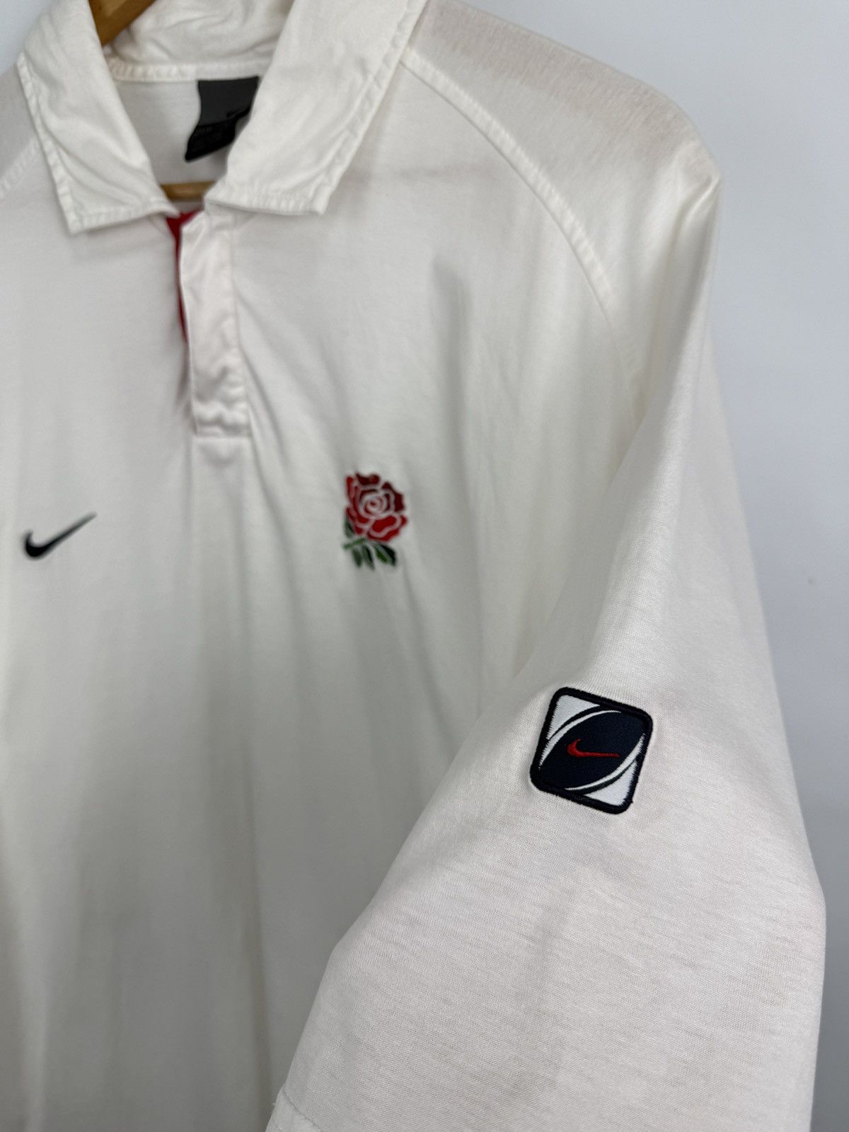 Nike 🏴󠁧󠁢󠁥󠁮󠁧󠁿 Vintage 90s Nike Rugby England Polo T-Shirt Rare Retro Y2K Size US XXL / EU 58 / 5 - 4 Thumbnail