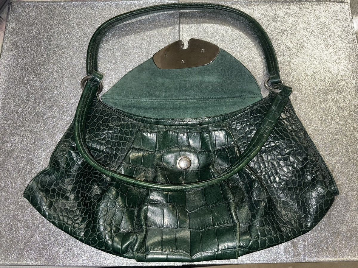 Furla Furla green croco genuine leather dual carry shoulder bag Size ONE SIZE - 4 Thumbnail