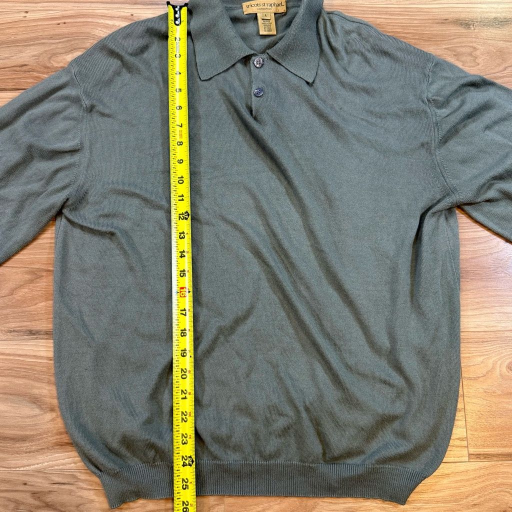 47 Brand Tricots St Raphael Italy Knit Polo Sweater Olive Green L Size US L / EU 52-54 / 3 - 5 Thumbnail