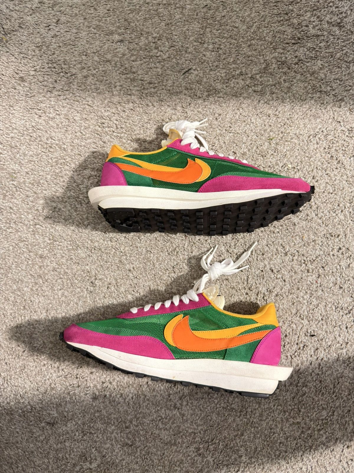 Nike × Sacai Nike x Sacai LDWaffle Green Multi / Pine Green-Orange-Pink Size US 13 / EU 46 - 2 Thumbnail