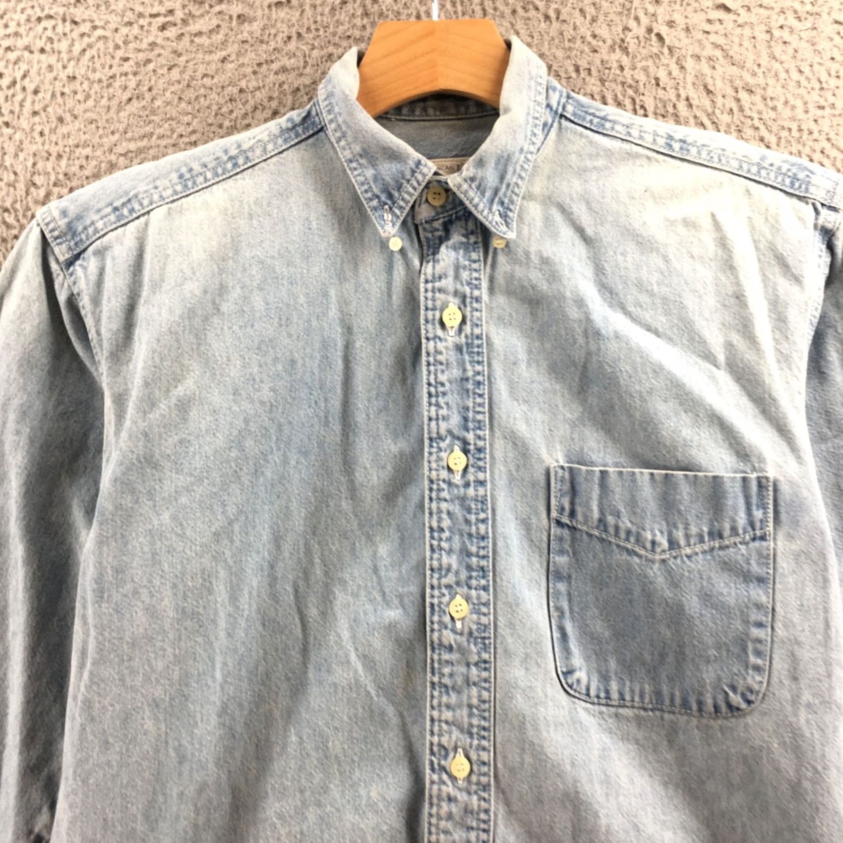 American Eagle Outfitters American Eagle Outfitters Button Up Shirt Mens S Blue Denim Cotton Long Sleeve Size US S / EU 44-46 / 1 - 2 Thumbnail