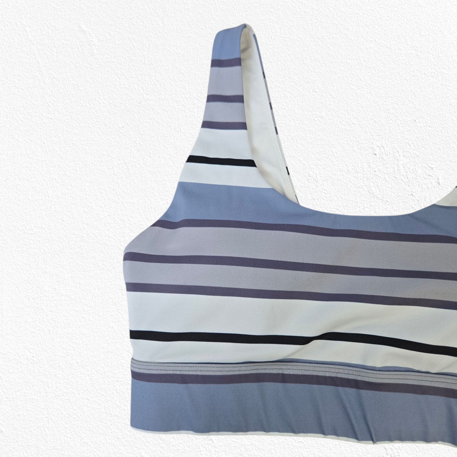 Other Purple White Striped Active Sports Bra Size Medium Size ONE SIZE - 3 Thumbnail