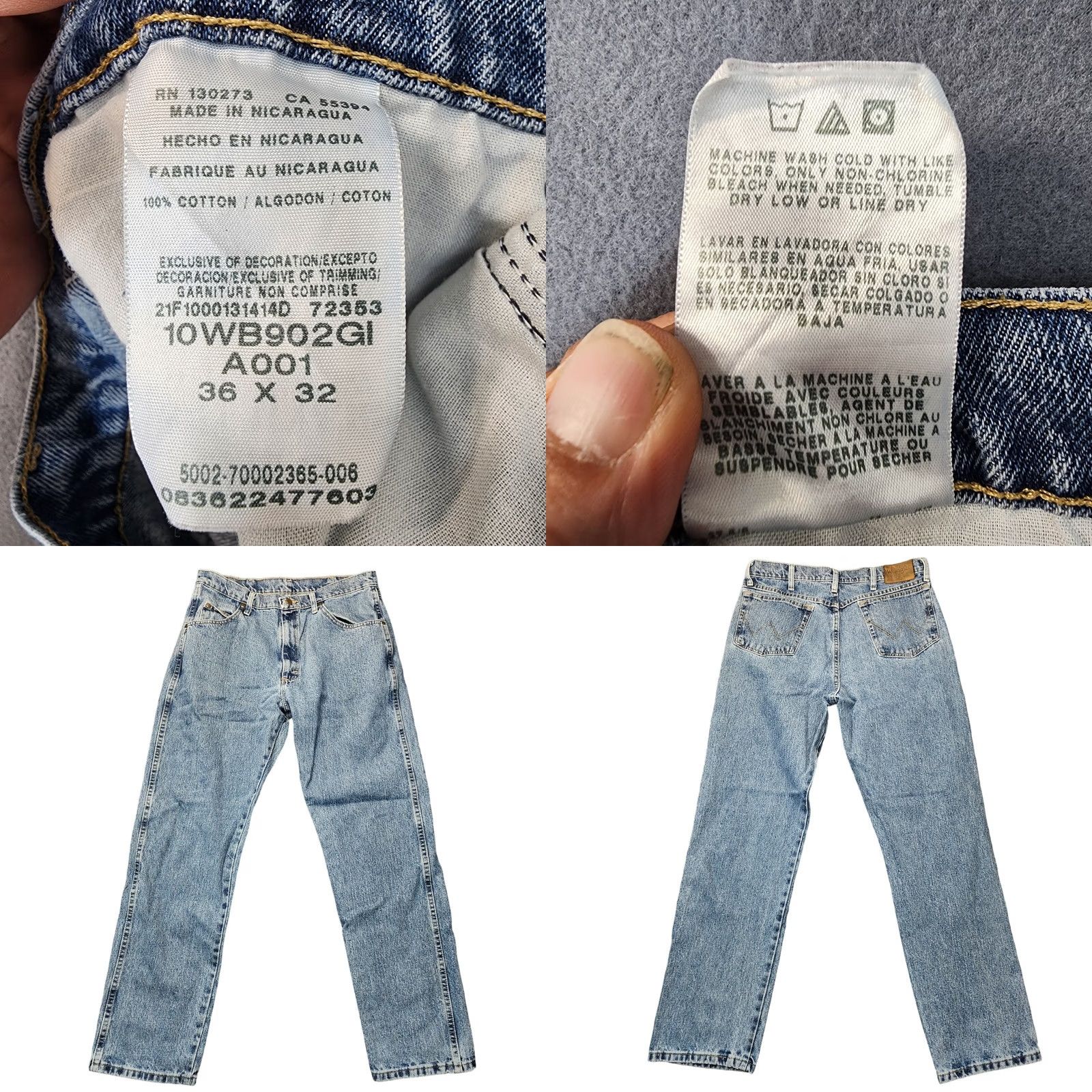 Wrangler Wrangler Blues Jeans 34x31 Straight Relaxed 5-Pocket Denim Mens Baggy Grunge Retro Y2K Size US 34 / EU 50 - 8 Thumbnail
