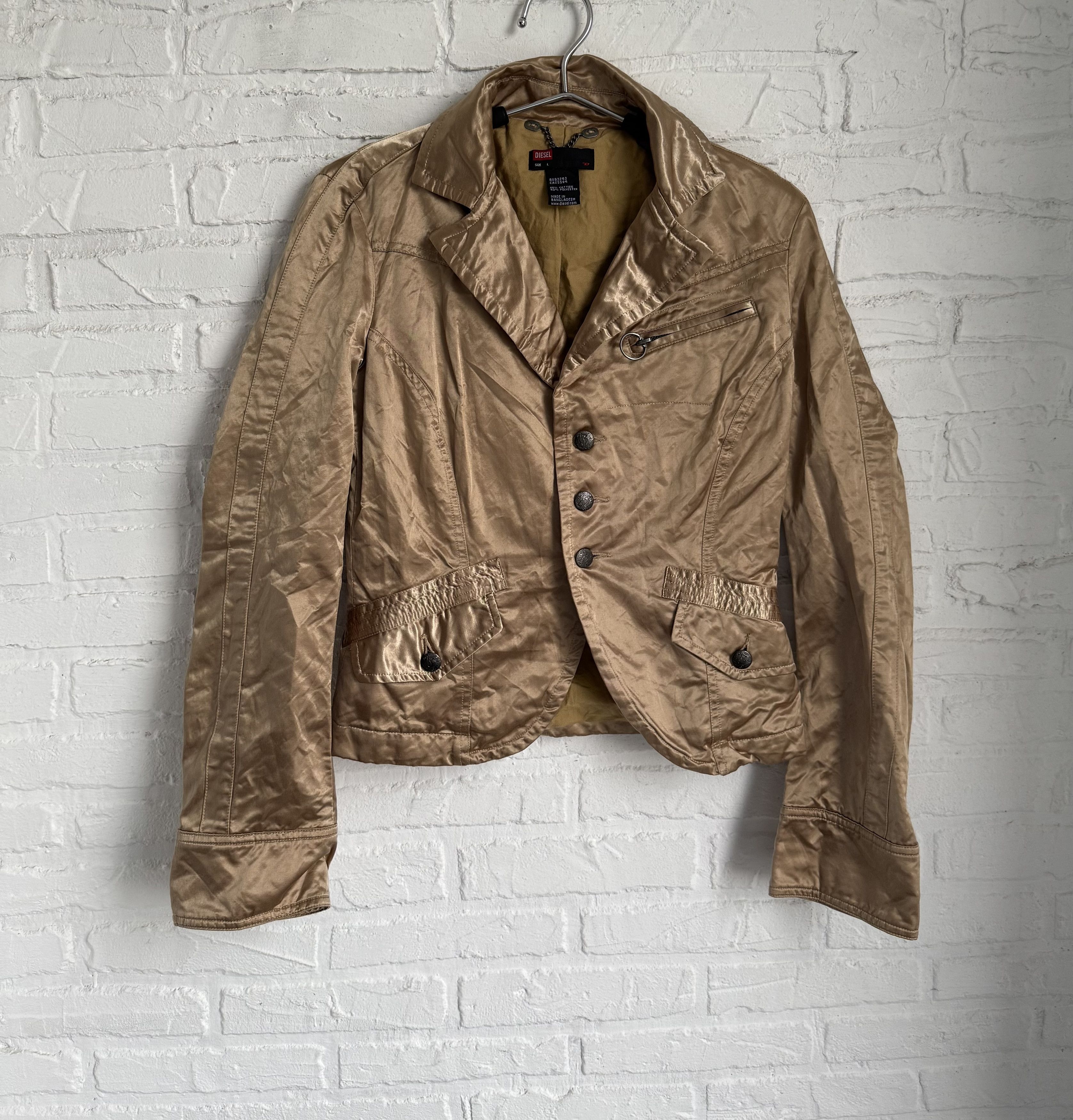 Diesel Vintage DIESEL gold blazer jacket king and queen y2k Size L / US 10 / IT 46 - 2 Thumbnail