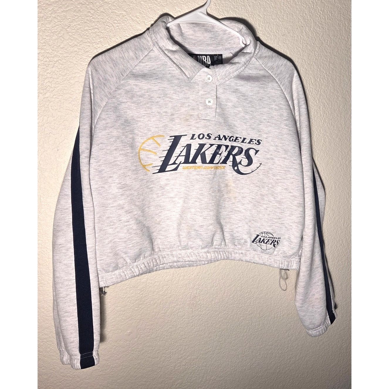 NBA Chic Women's Small Grey Lakers Collared Sweatshirt Size S / US 4 / IT 40 - 3 Thumbnail