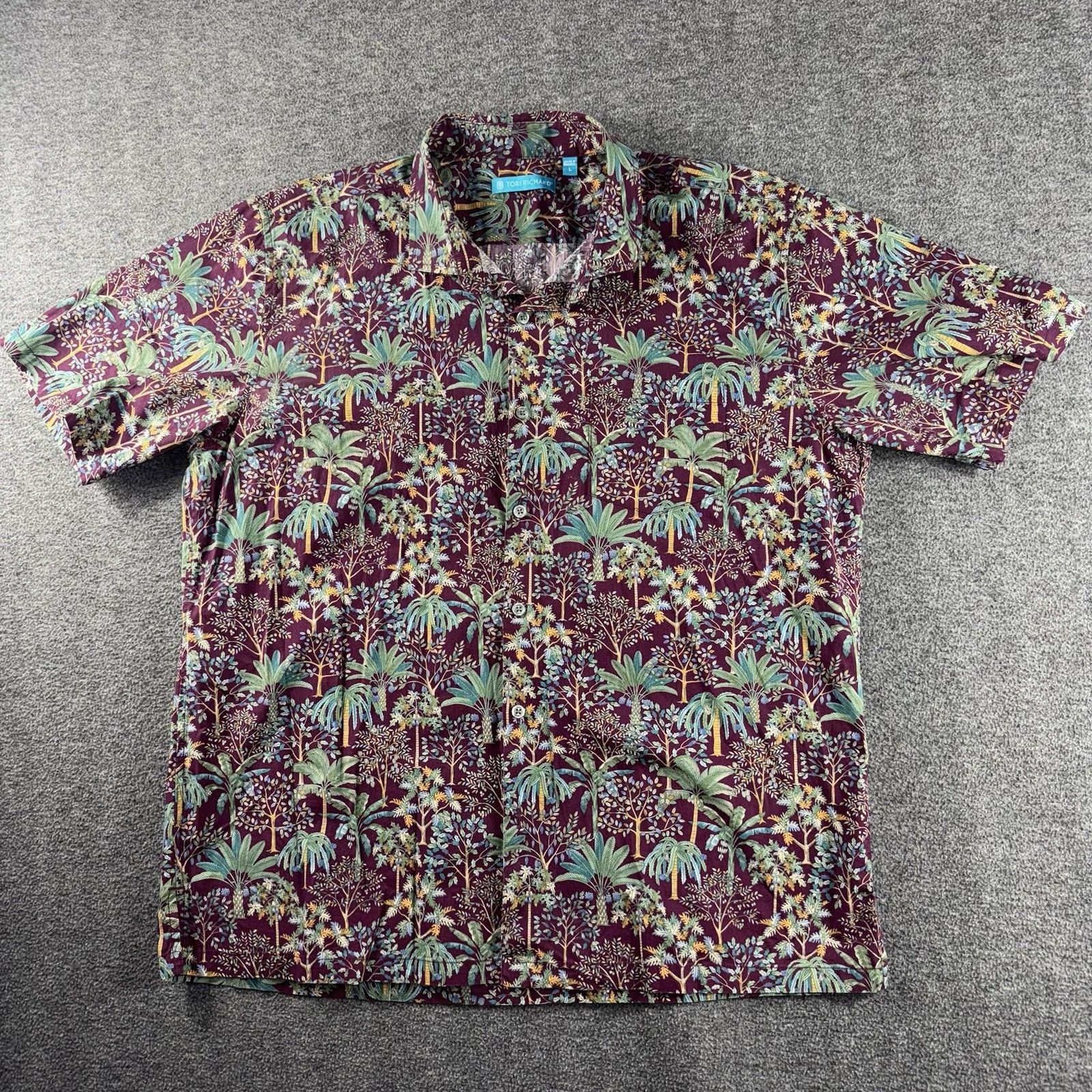 Tori Richard Tori Richard Men's Shirt Large Blue Tropical Palm Tree Beach Size US L / EU 52-54 / 3 - 5 Thumbnail