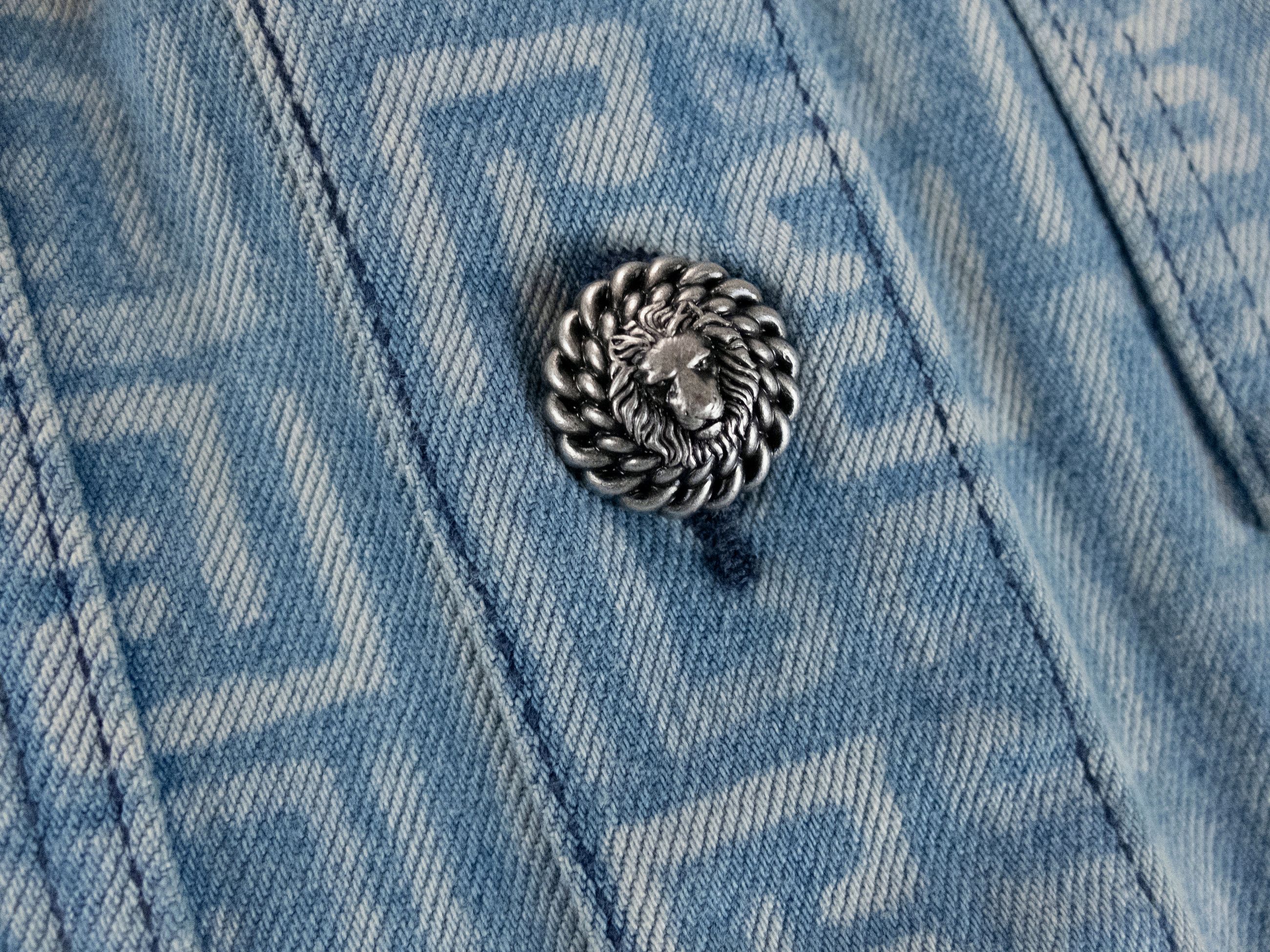 Balmain BALMAIN blue denim faded monogram buttoned jacket Medium Size US M / EU 48-50 / 2 - 6 Thumbnail