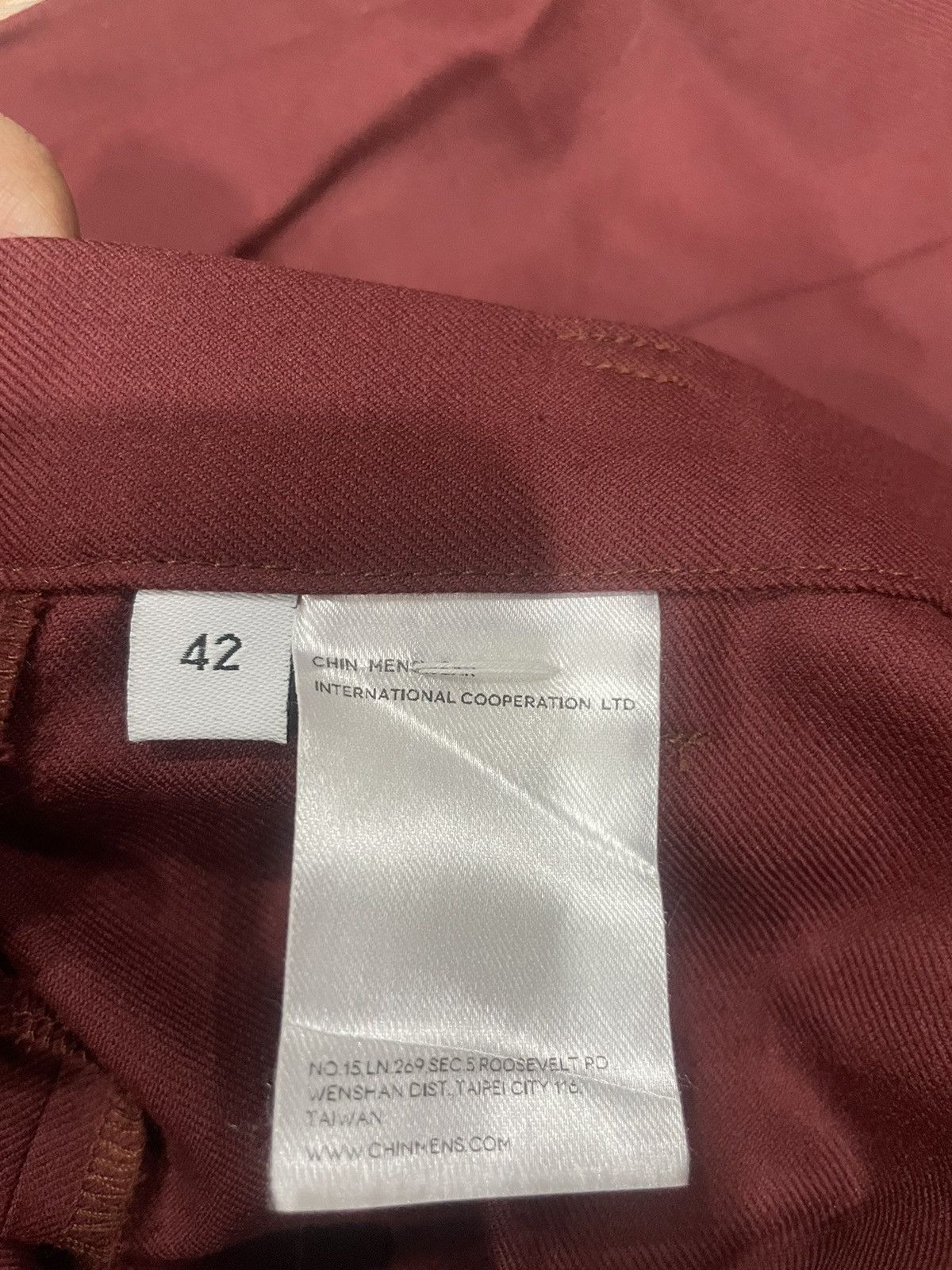 Other Chin Mens Maroon Chino Pants Size US 42 / EU 58 - 4 Thumbnail