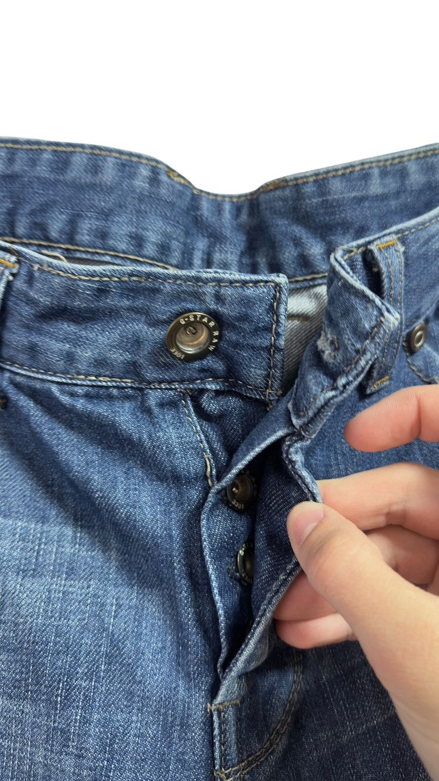 G-Star G-Star RAW 3301 Mens Cargo Jeans Vintage Wash Denim W32 L33 Size US 32 / EU 48 - 4 Thumbnail