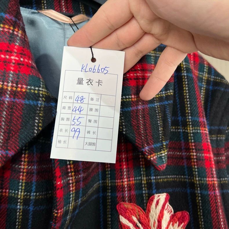 Gucci Gucci Heavy industry wool plaid embroidered floral coat 250 Size XL / US 12-14 / IT 48-50 - 9 Thumbnail